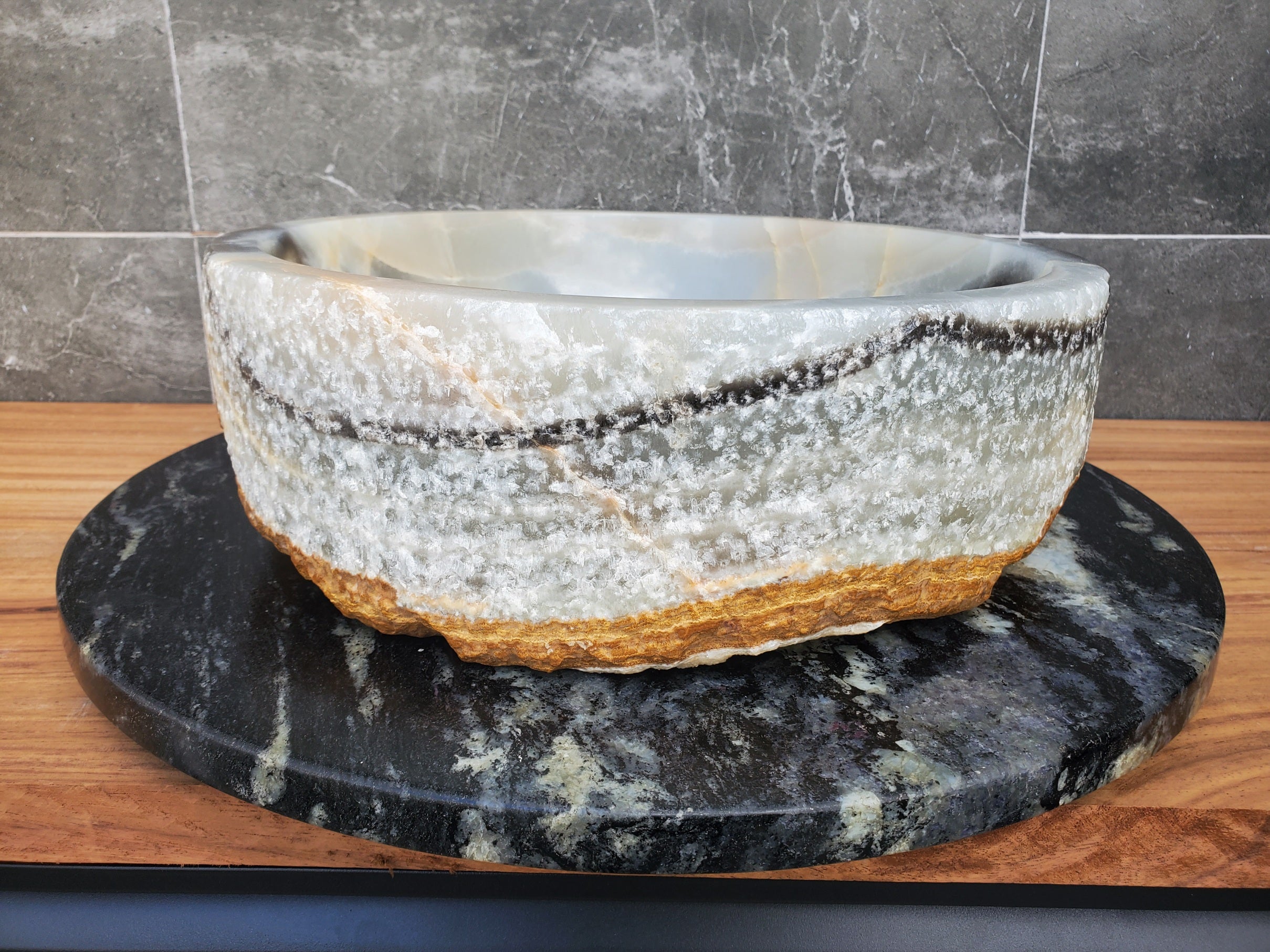 S29_31 Onyx Stone Vessel Bathroom Sink