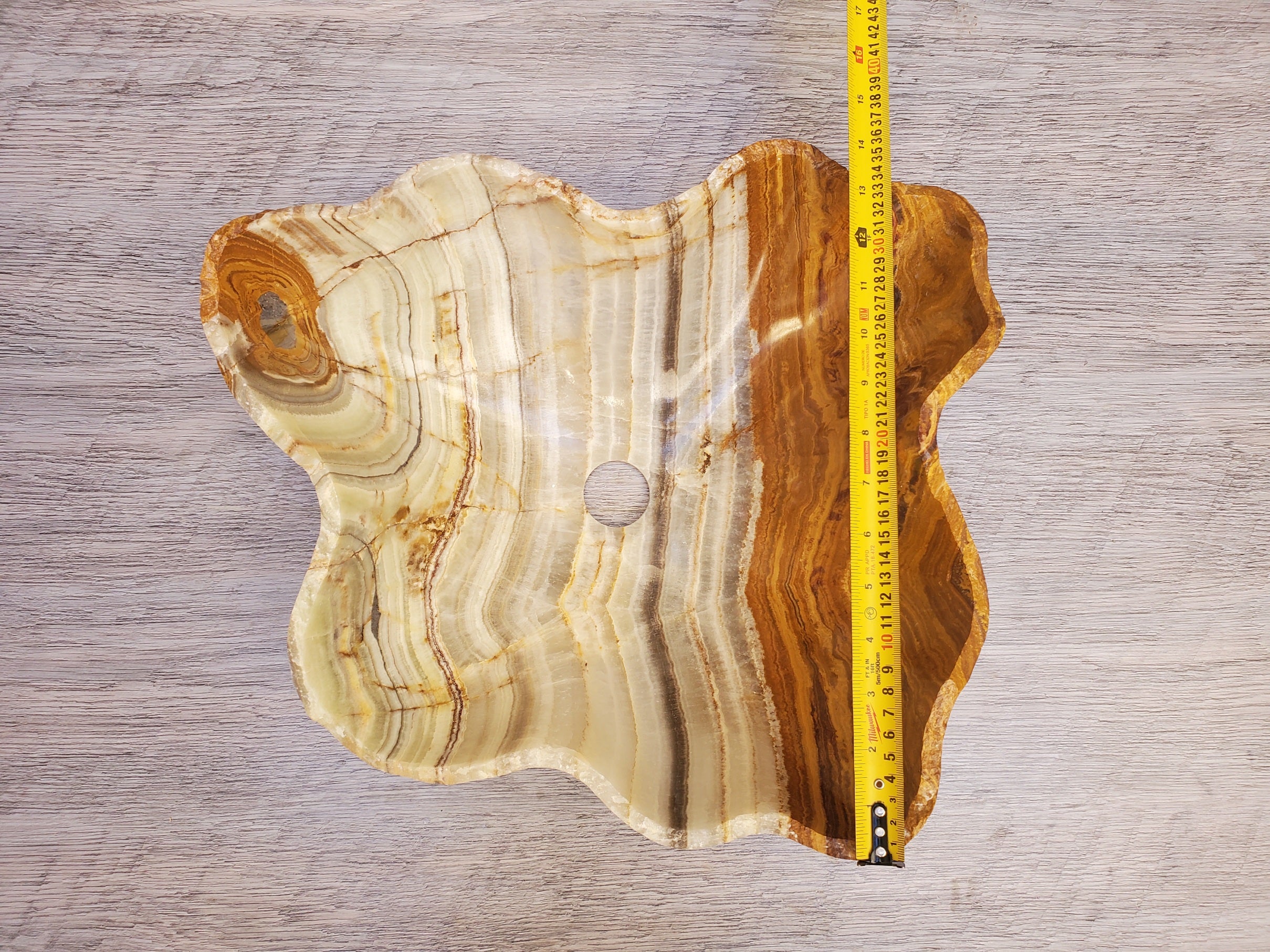 S23_18 Onyx Stone Vessel Bathroom Sink - 18 x 13 inch