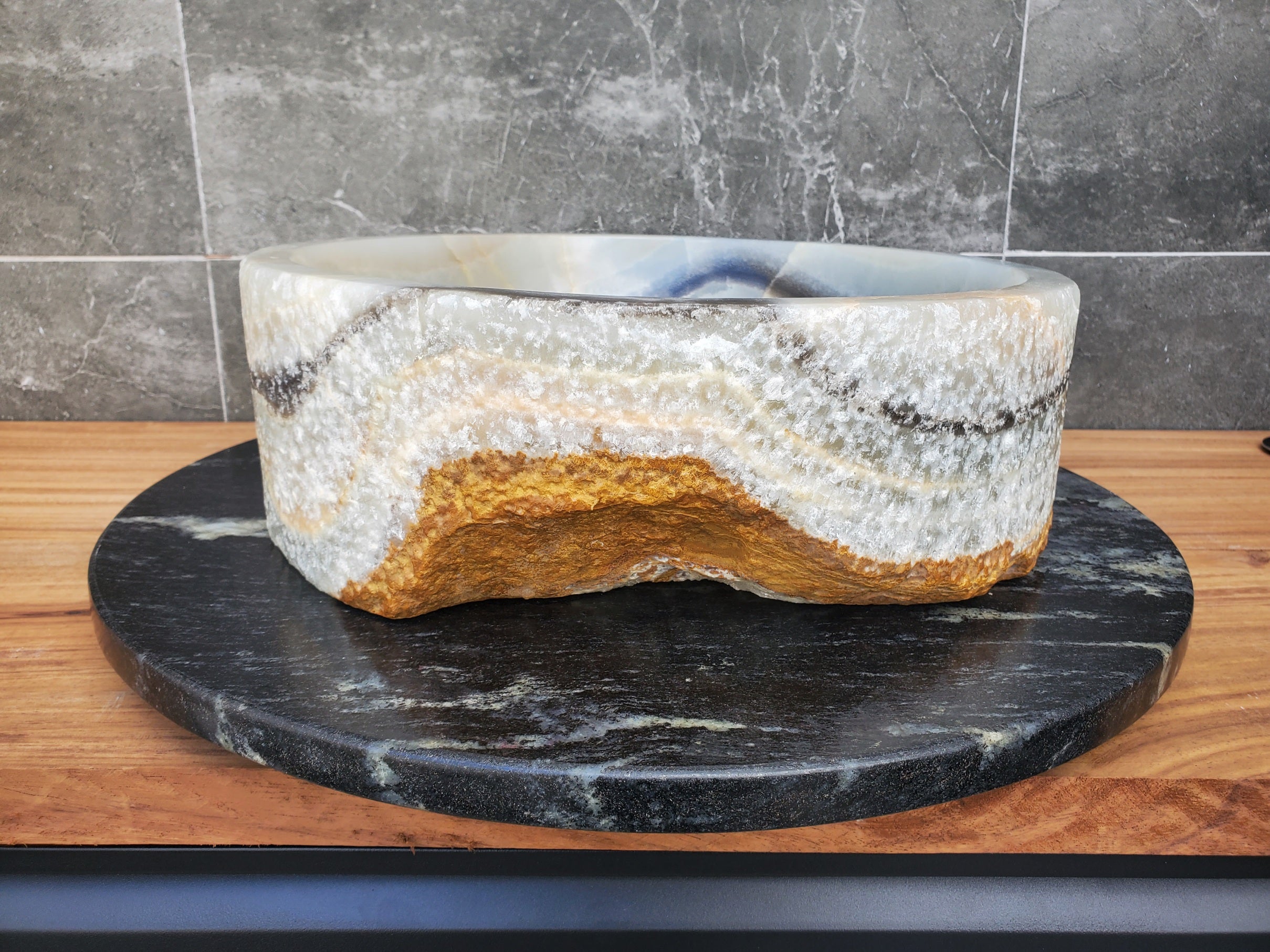 S29_31 Onyx Stone Vessel Bathroom Sink