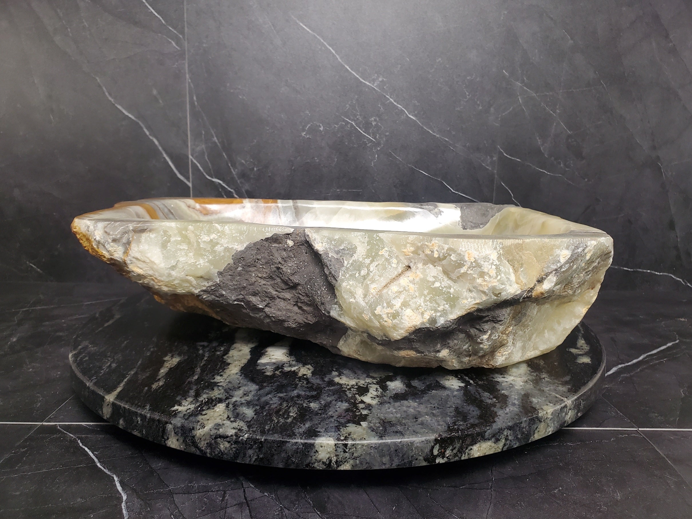 S25_15 Onyx Stone Vessel Bathroom Sink