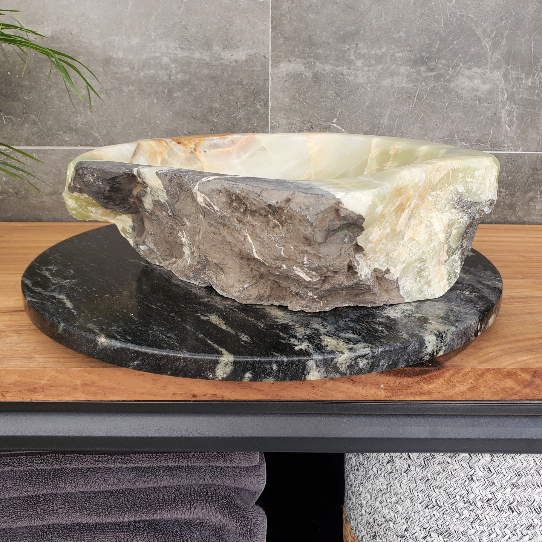 S31_21 Onyx Stone Vessel Bathroom Sink - 19 x 15 inch