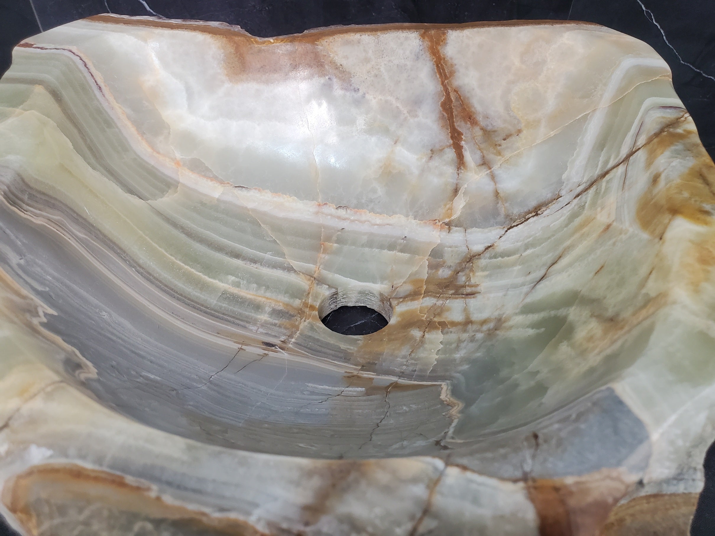 SET1028 Onyx Stone Vessel Bathroom Sink (Set of Two)