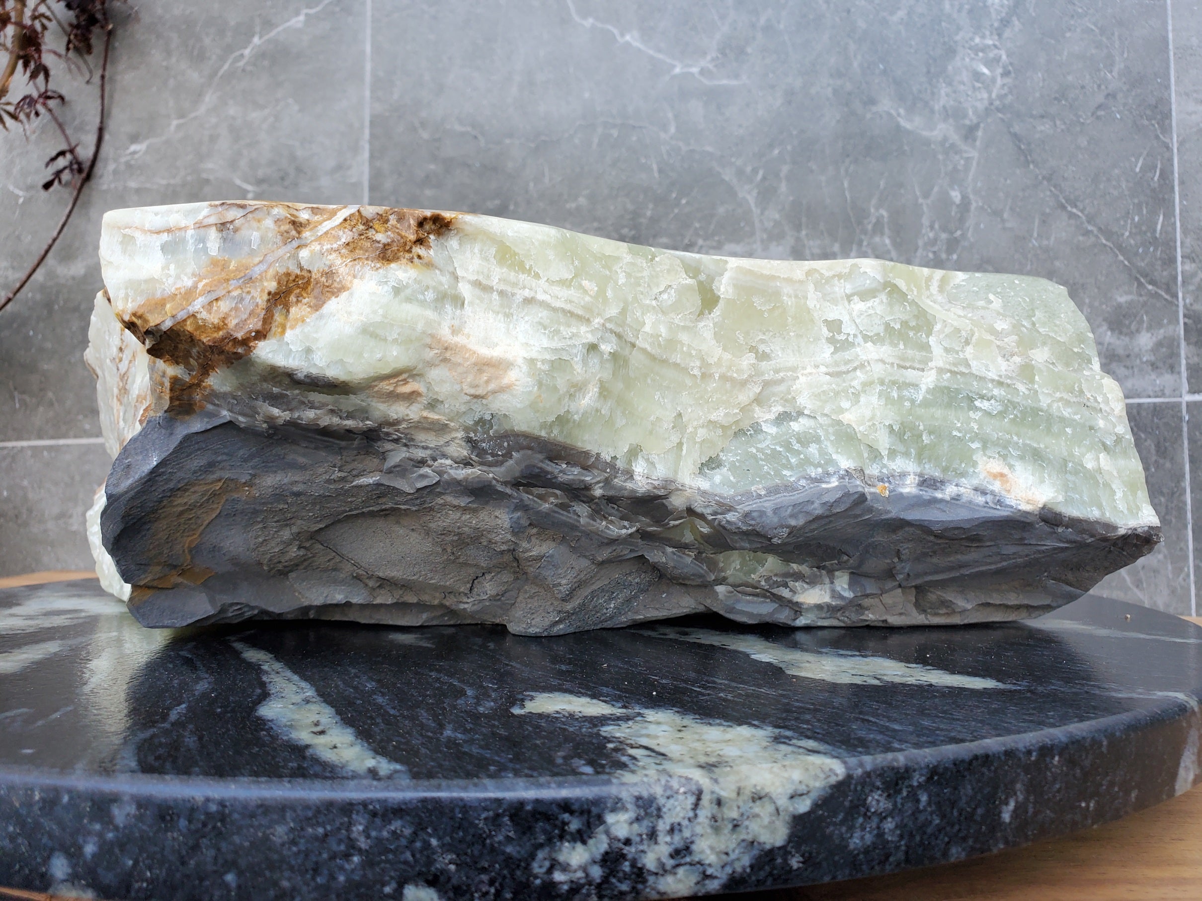 S30_19 Onyx Stone Vessel Bathroom Sink - 14 x 14 inch