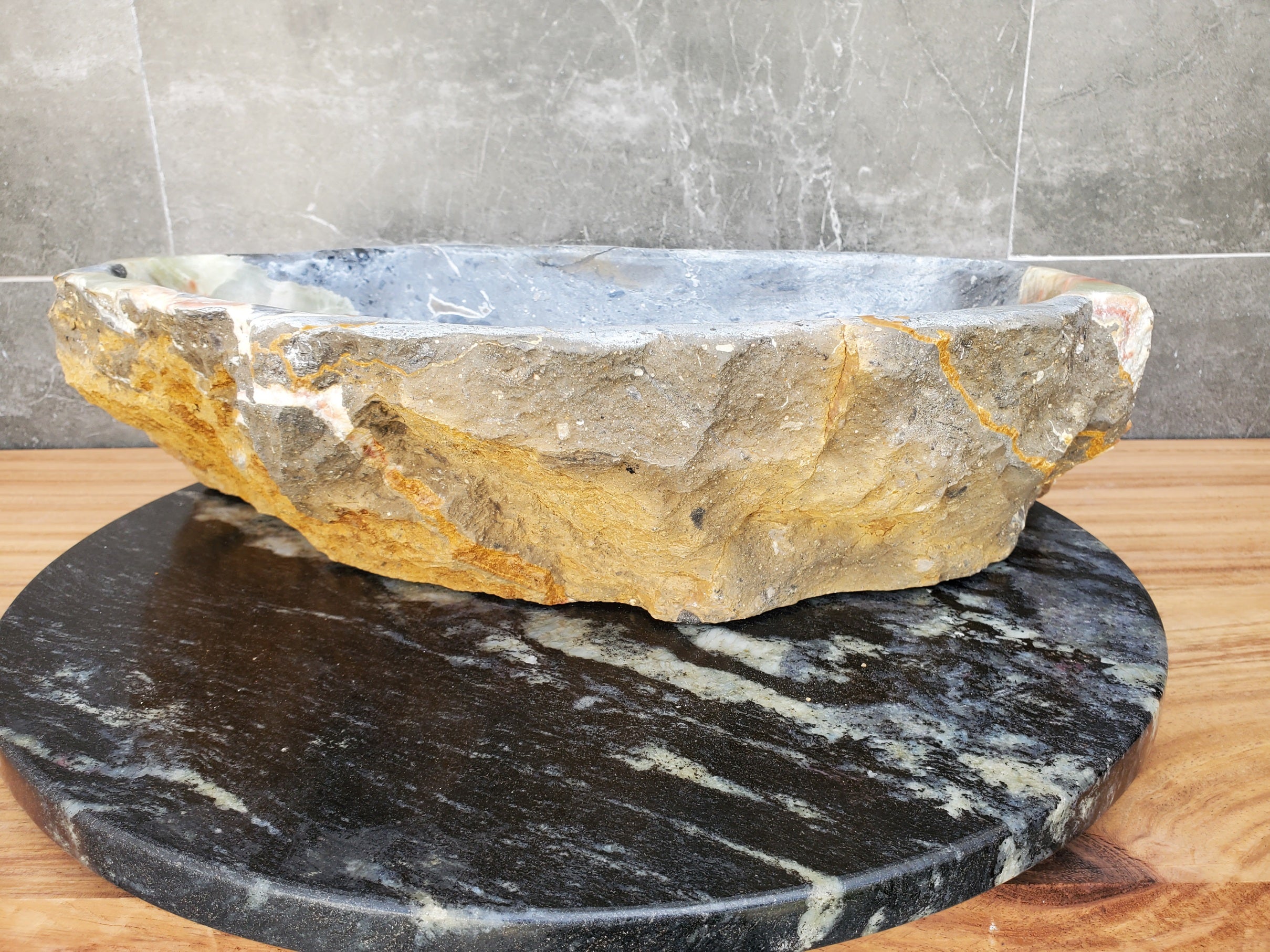 S30_22 Onyx Stone Vessel Bathroom Sink