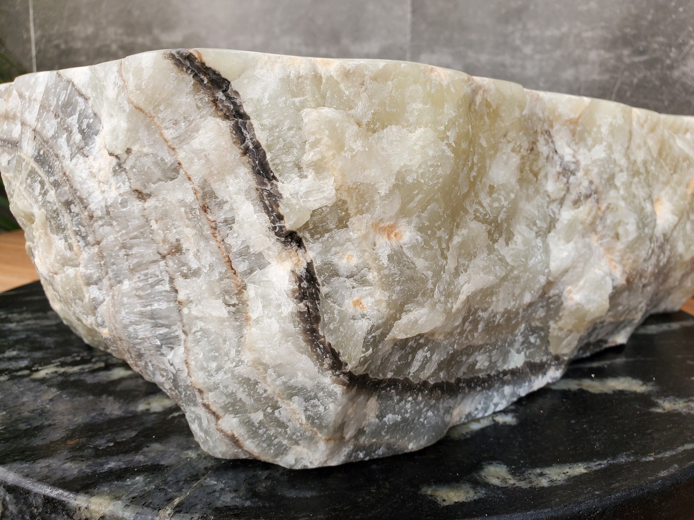 S30_34 Onyx Stone Vessel Bathroom Sink - 17.5 x 16.5 inch