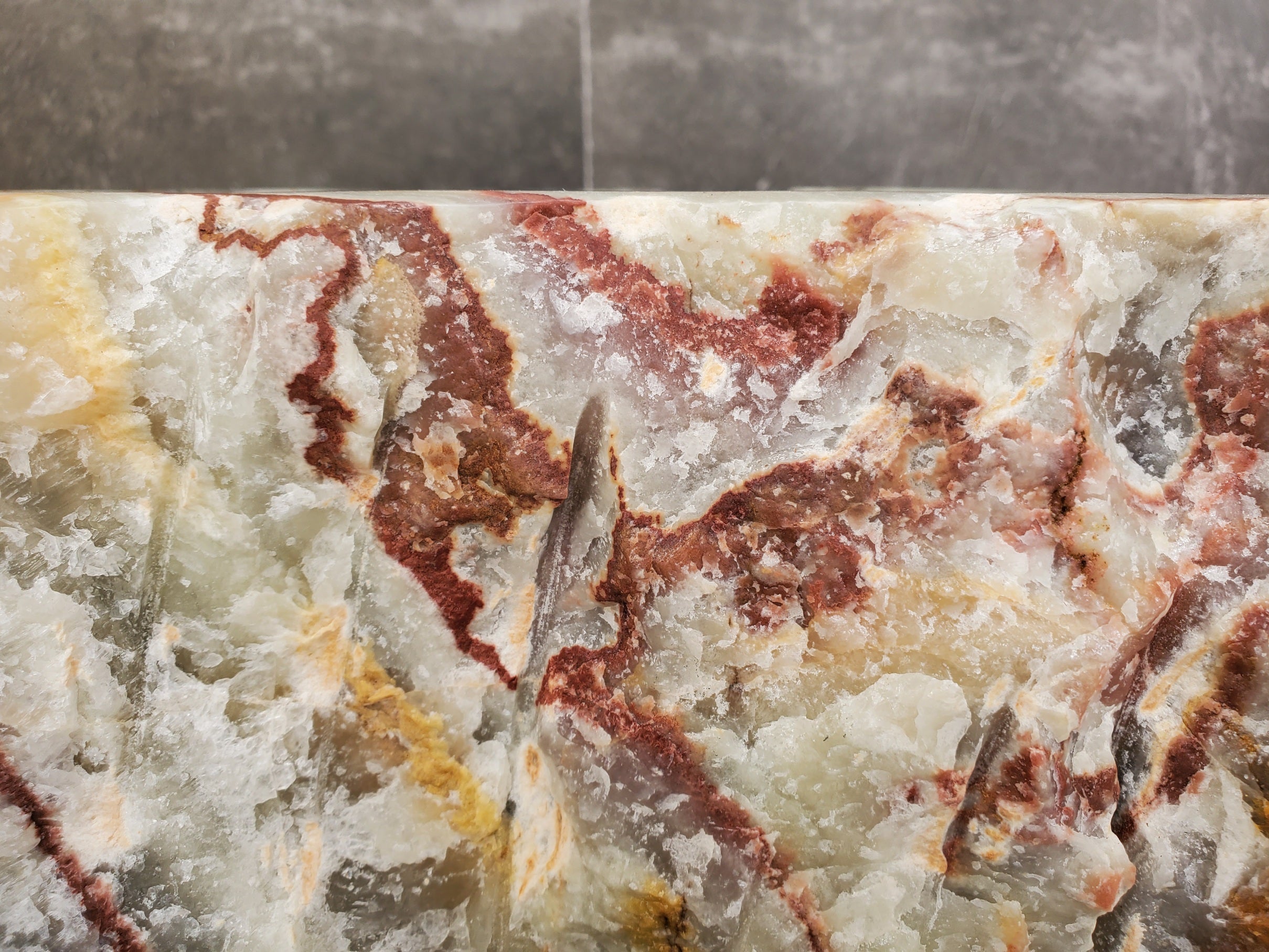 S31_13 Onyx Stone Vessel Bathroom Sink - 17.5 x 14.5 inch