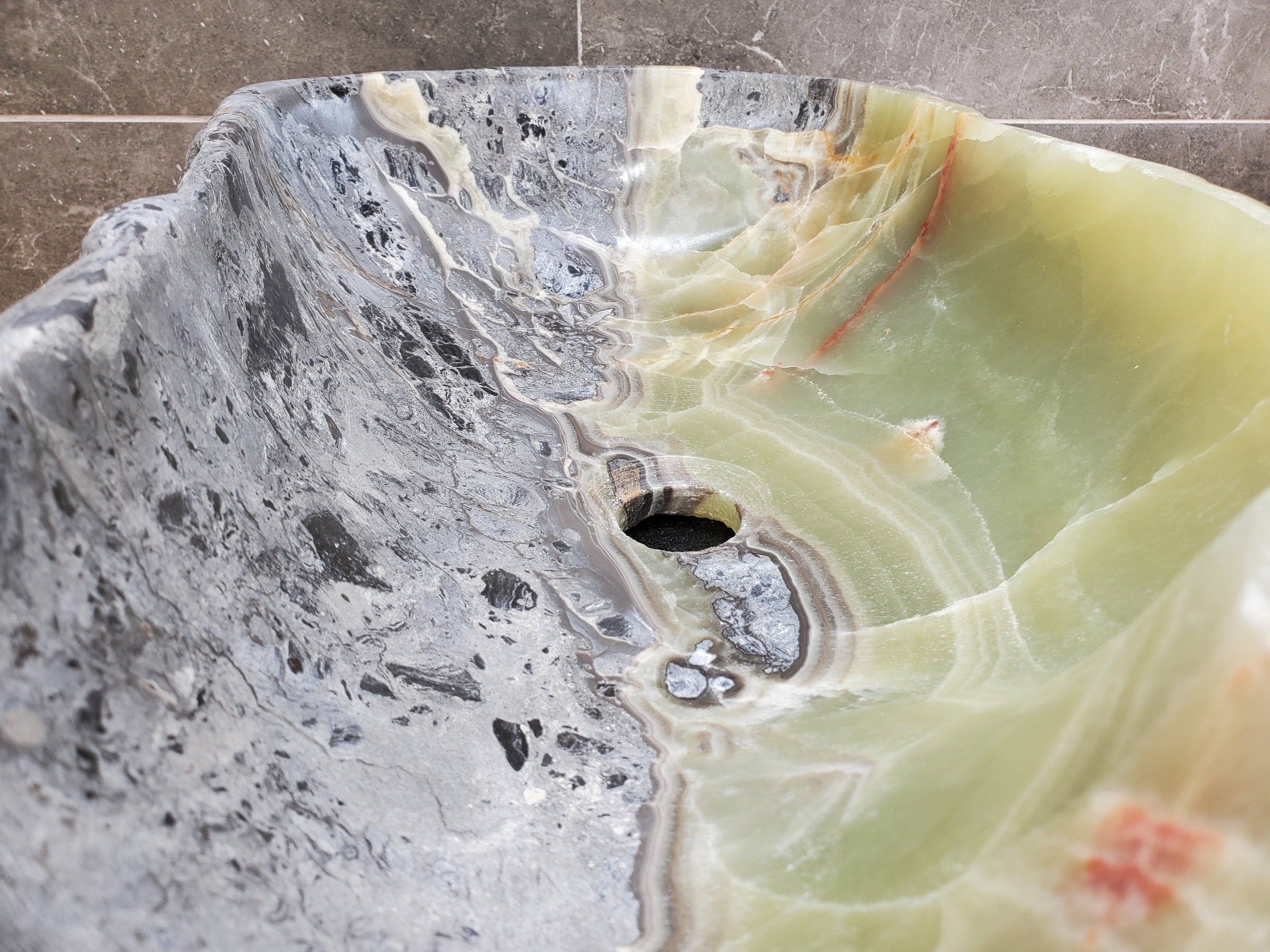 S31_11 Onyx Stone Vessel Bathroom Sink