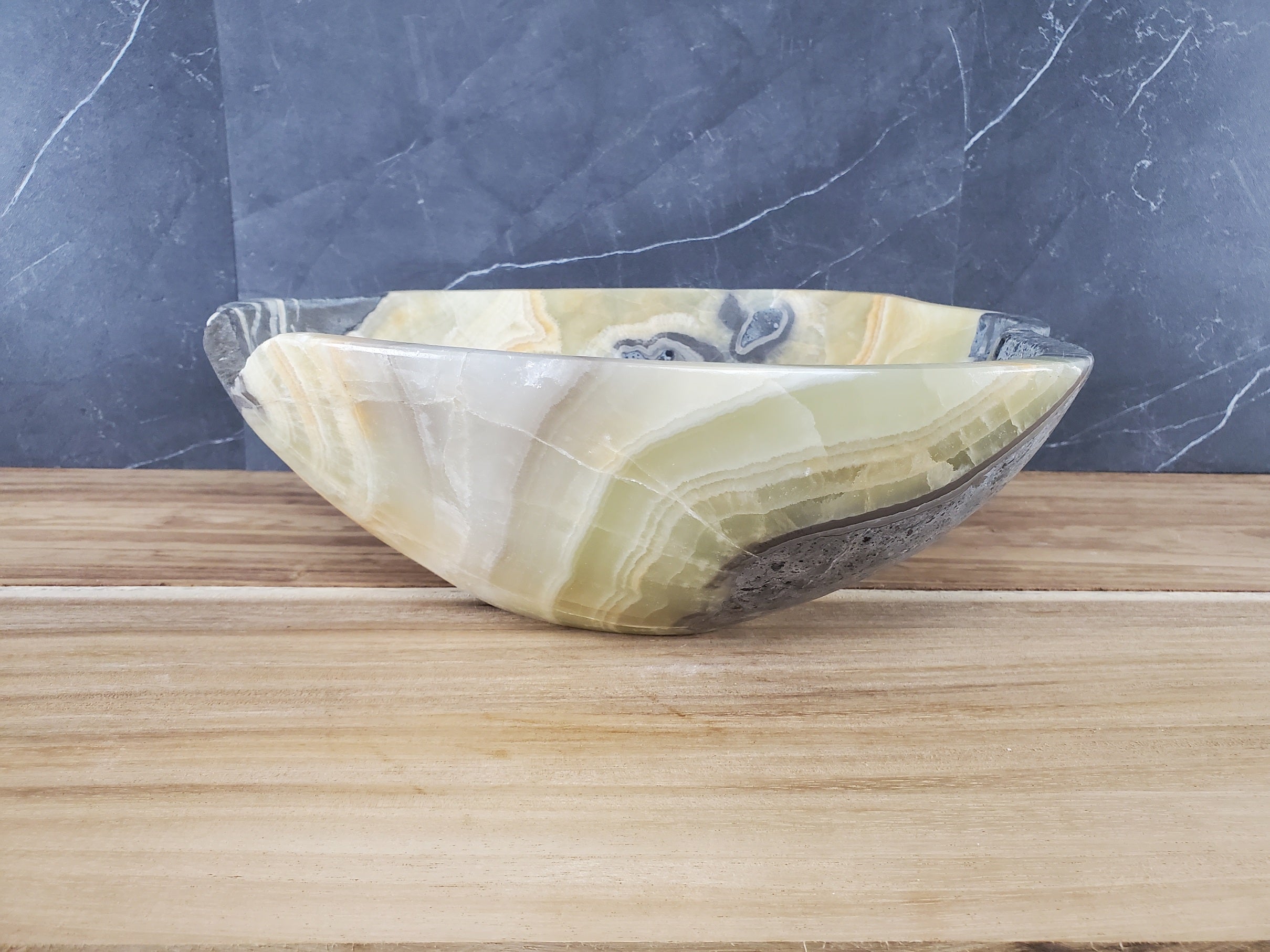 S28_26 Onyx Stone Vessel Bathroom Sink -  15 x 13 inch