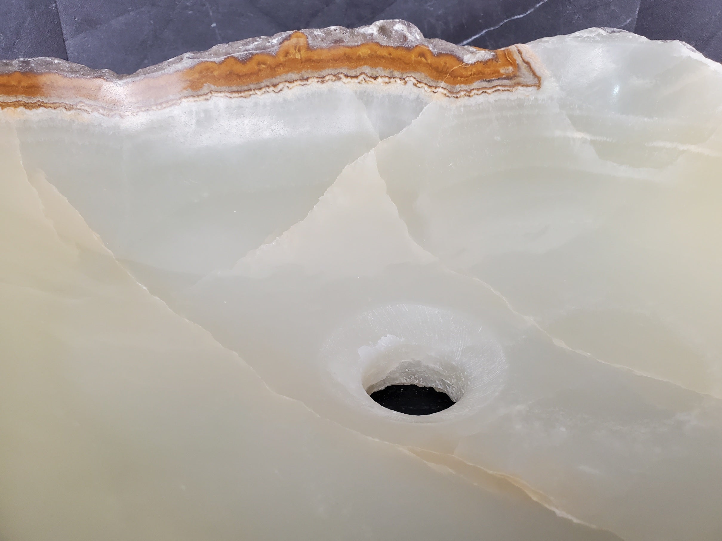 S28_15 Onyx Stone Vessel Bathroom Sink - 18 x 15 inch
