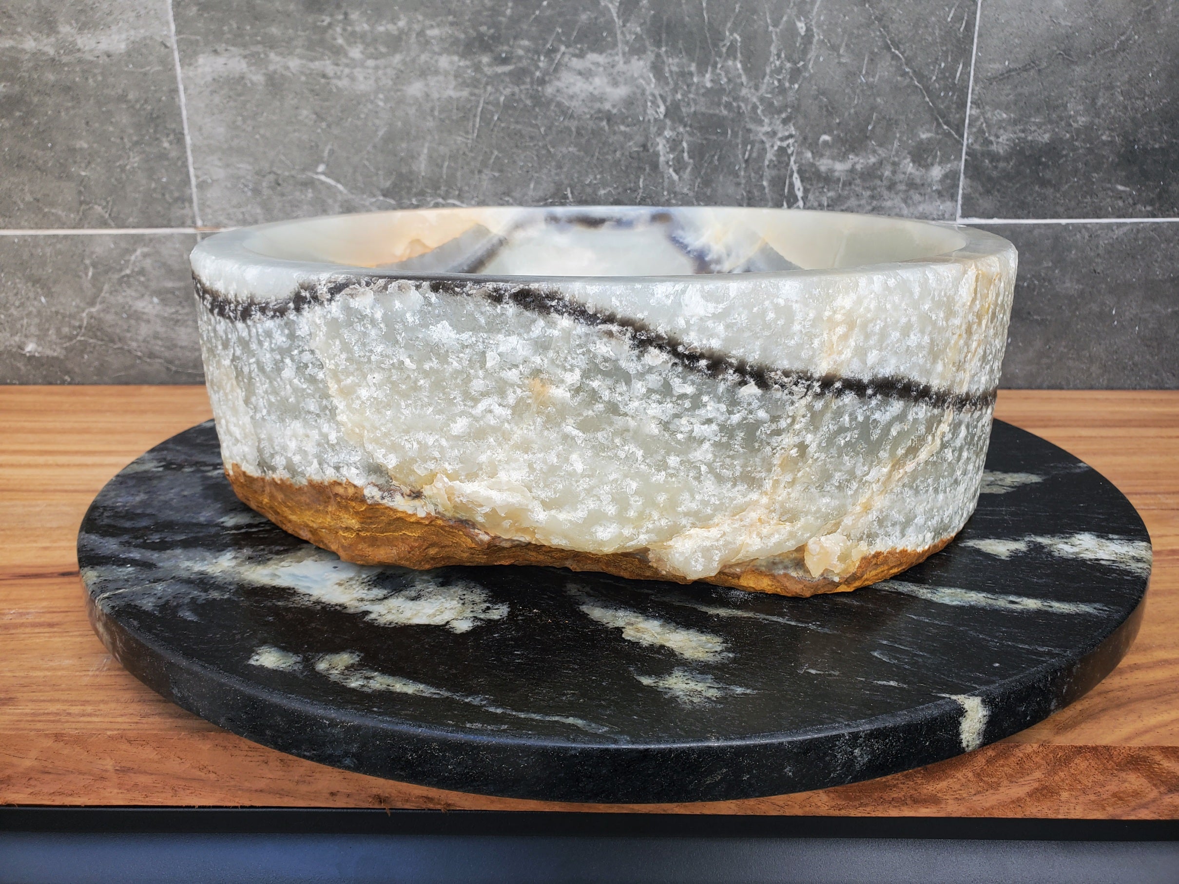S29_31 Onyx Stone Vessel Bathroom Sink