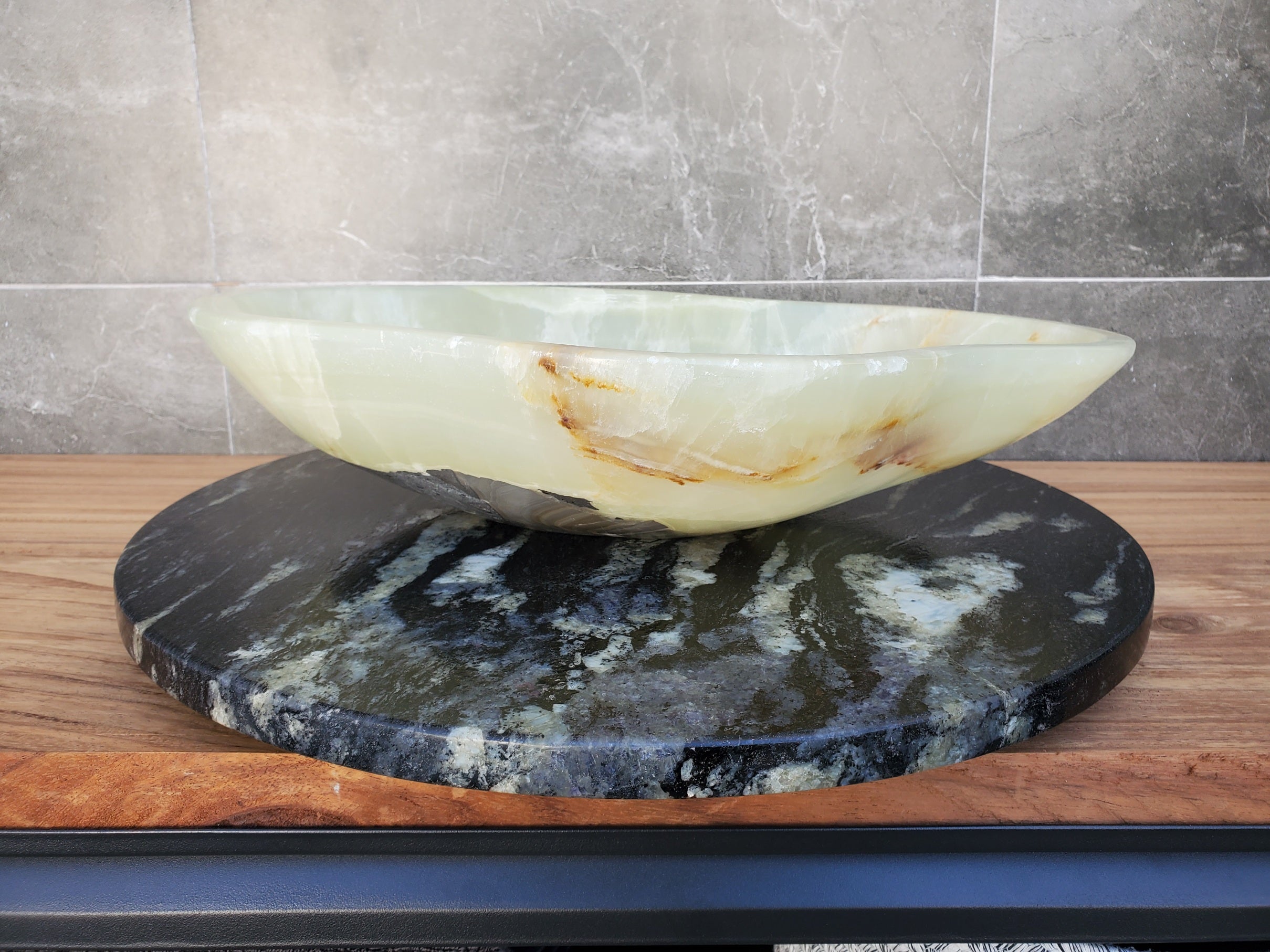 S30_02 Onyx Stone Vessel Bathroom Sink - 18.5 x 14 inch
