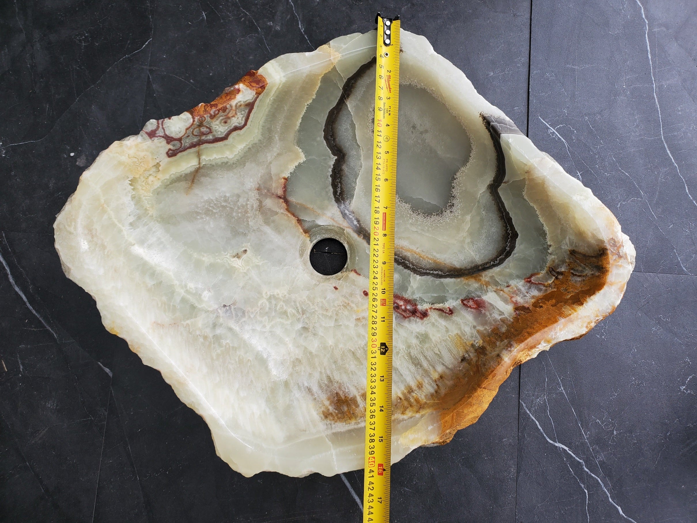 S30_29 Onyx Stone Vessel Bathroom Sink - 20.5 x 16 inch