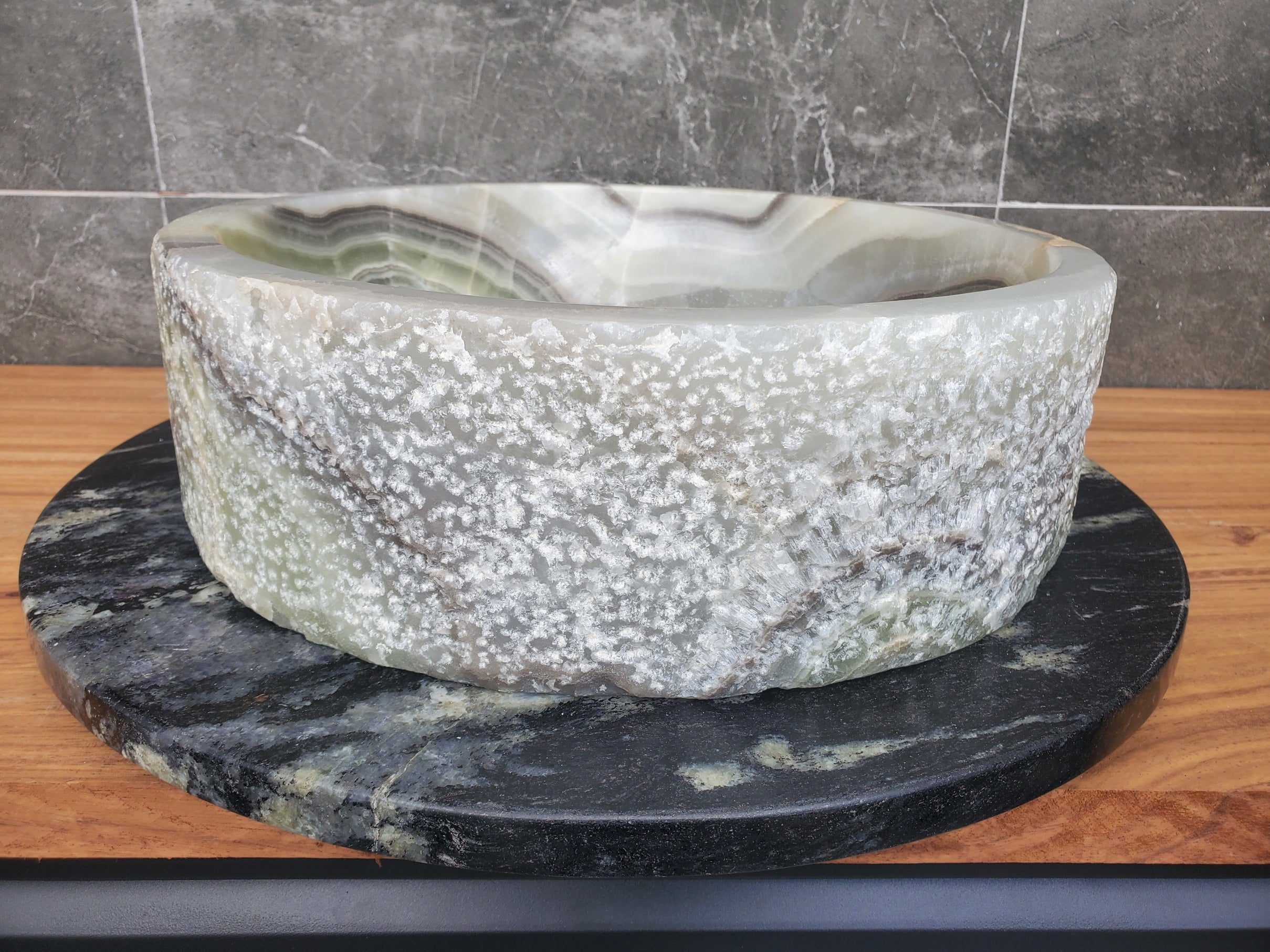 S29_30 Onyx Stone Vessel Bathroom Sink