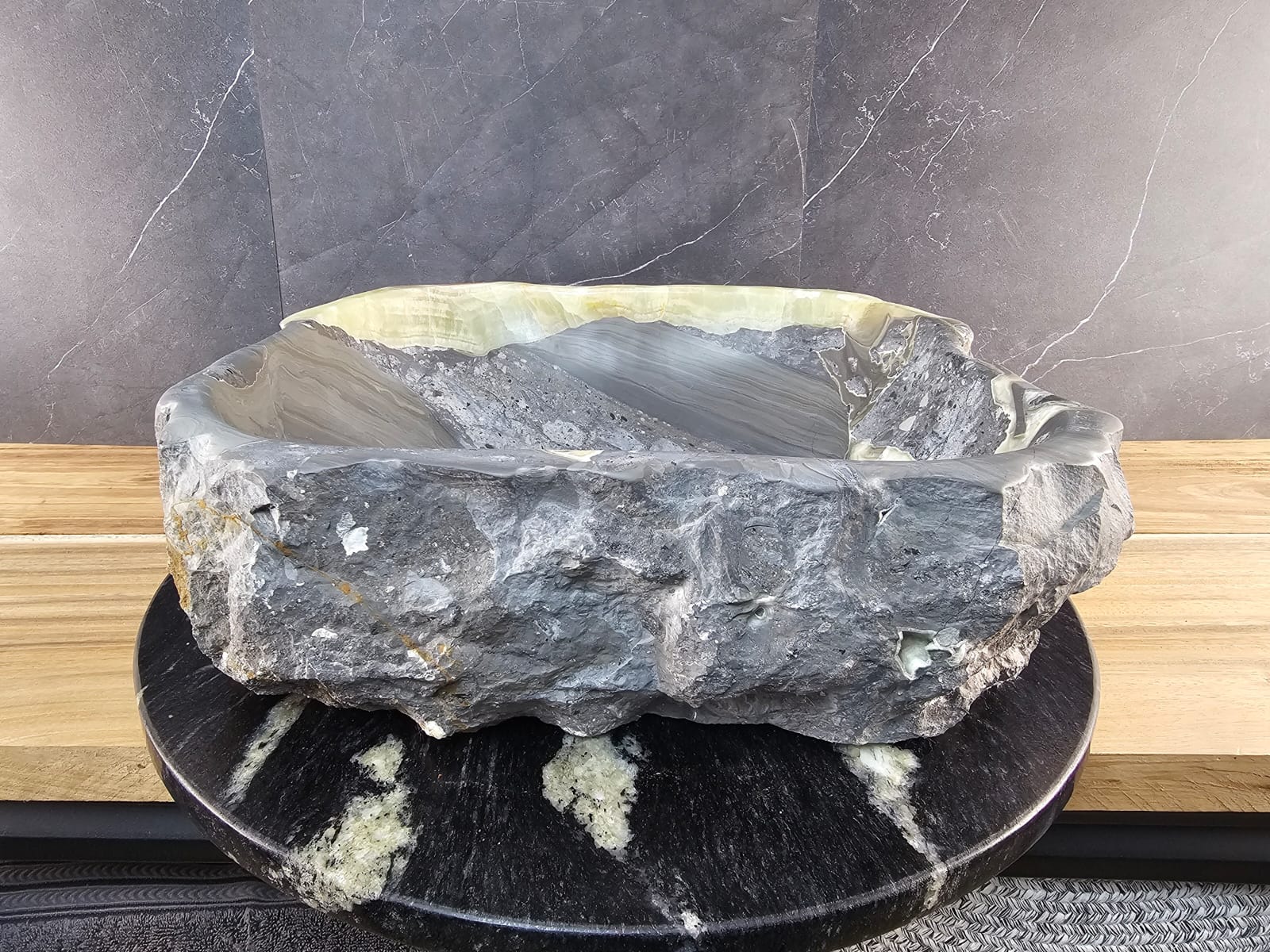 S29_05 Natural Stone Vessel Bathroom Sink - 16 x 14 inch