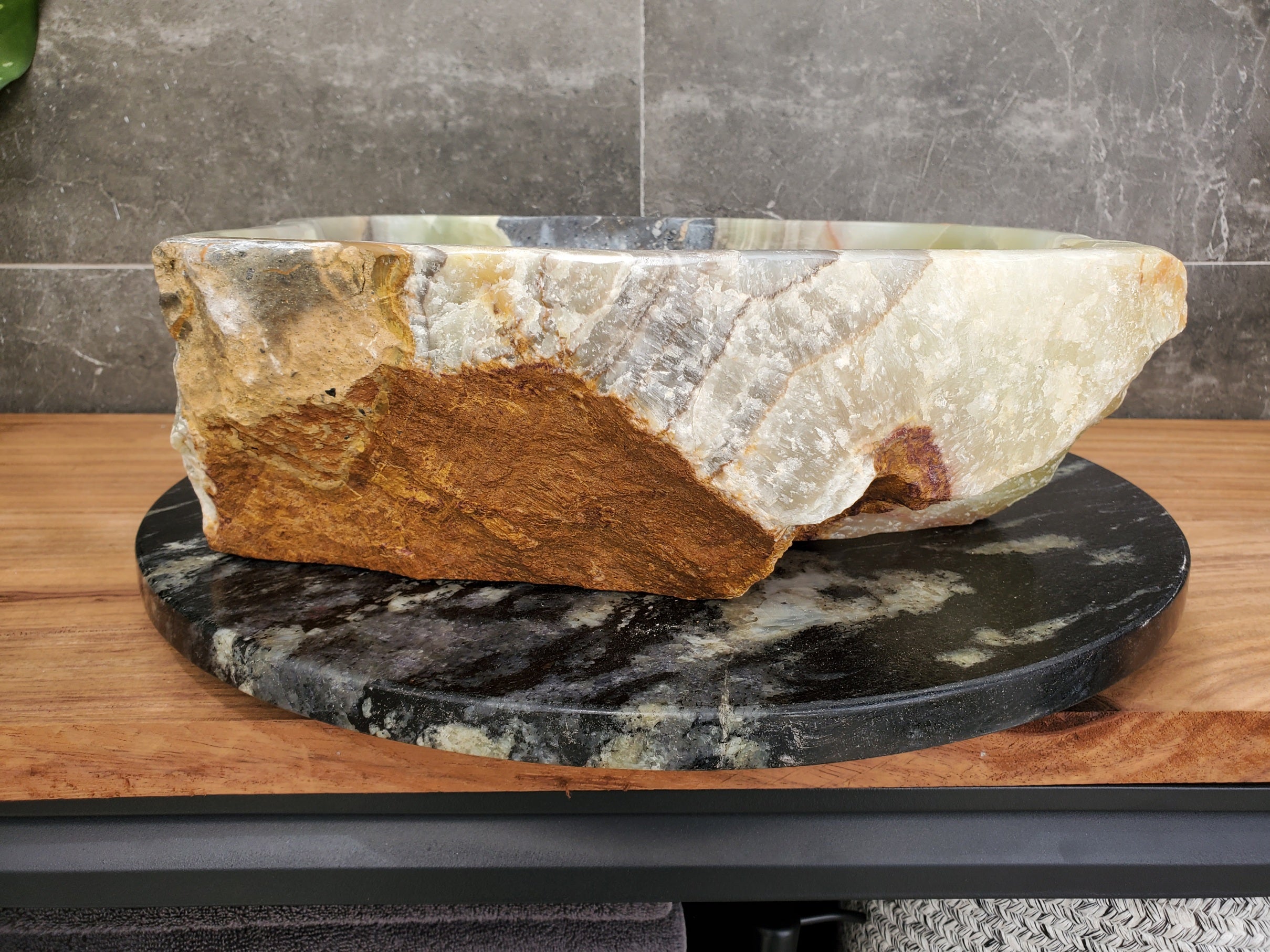 S31_12 Onyx Stone Vessel Bathroom Sink