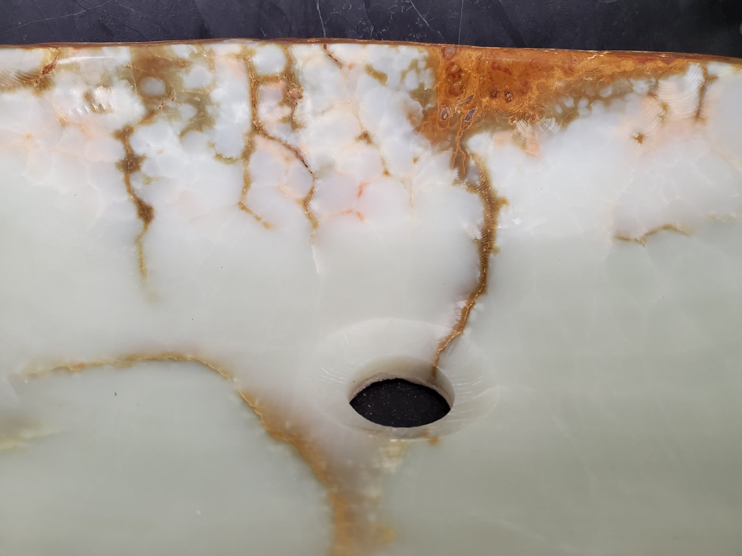 S25_25 Onyx Stone Vessel Bathroom Sink - 17.5 x 14.5 inch