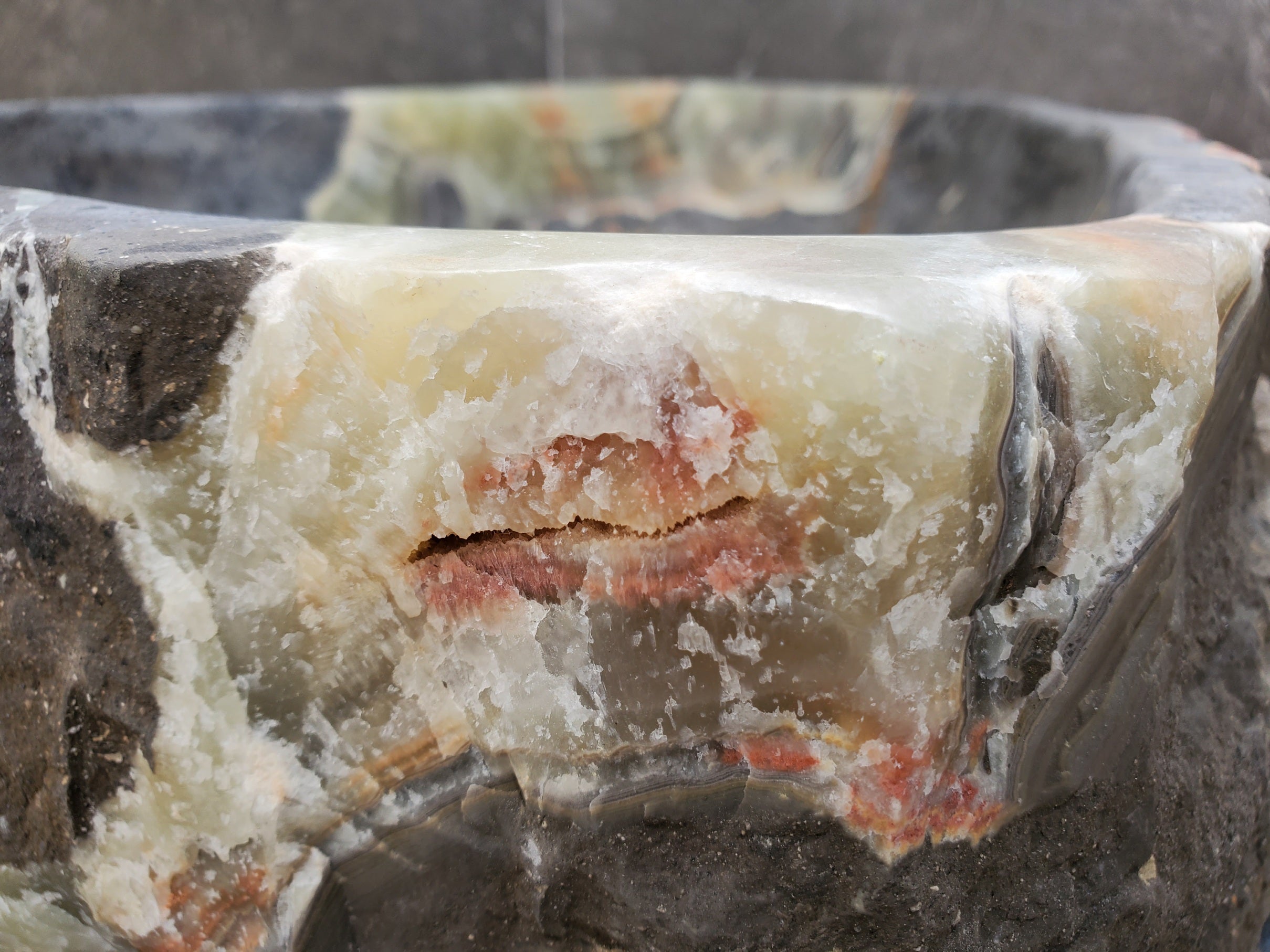 S30_38 Onyx Stone Vessel Bathroom Sink - 17 x 14.5 inch