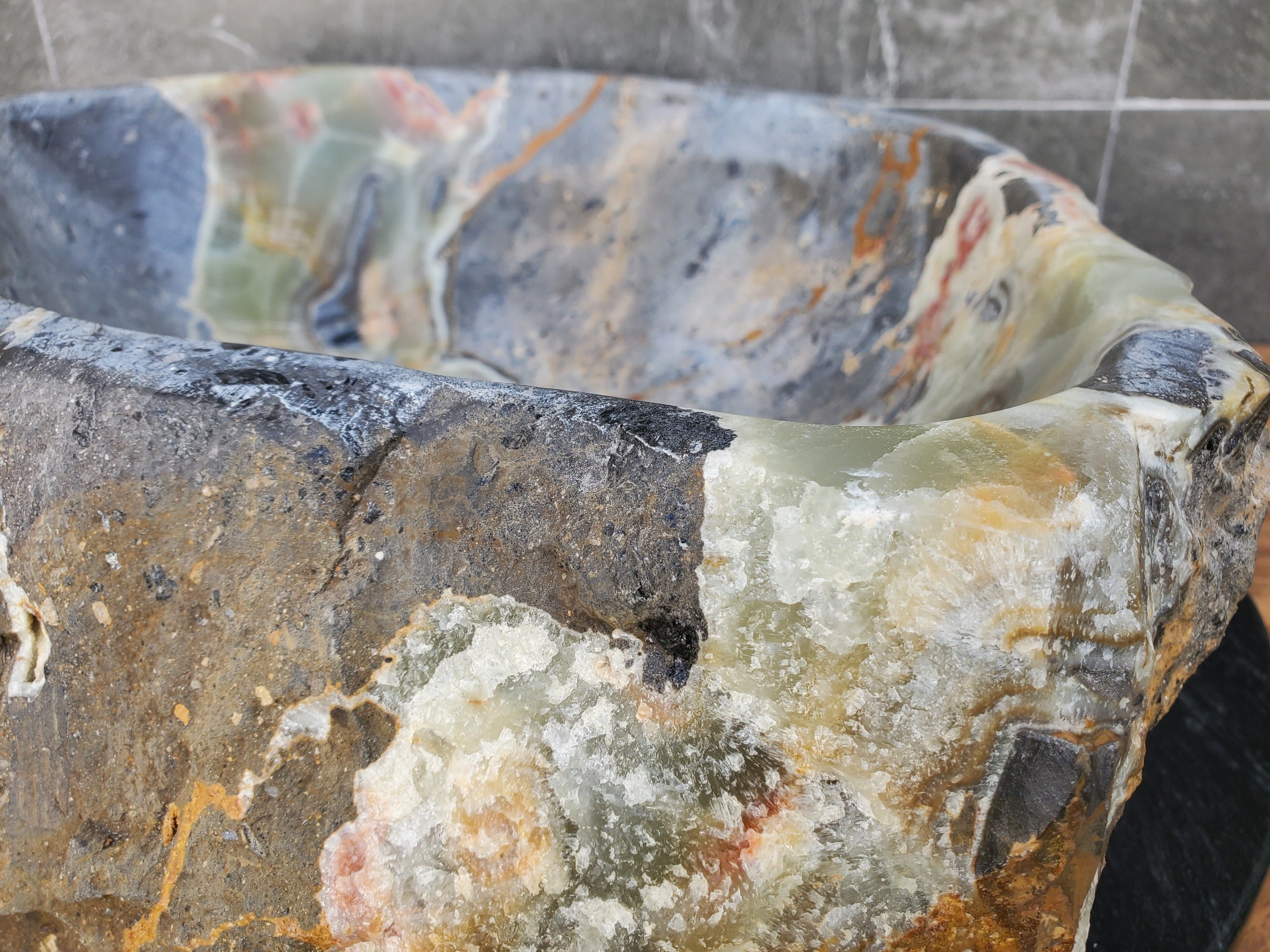 S30_22 Onyx Stone Vessel Bathroom Sink