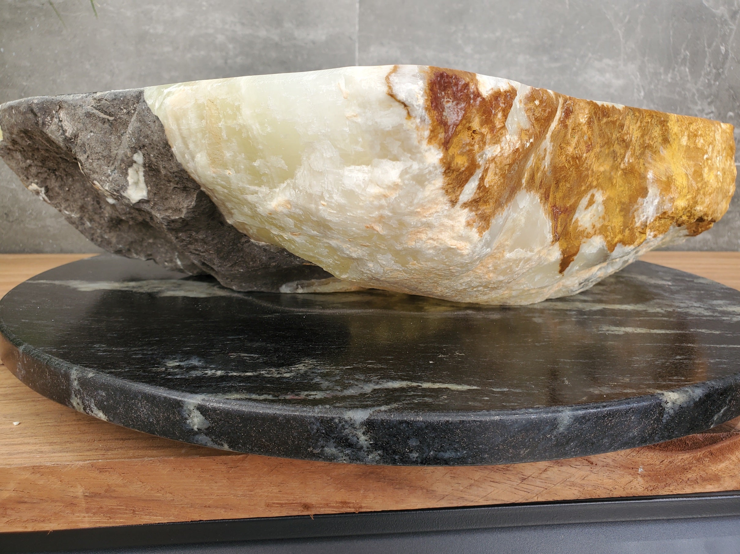 S31_23 Onyx Stone Vessel Bathroom Sink - 18 x 15 inch