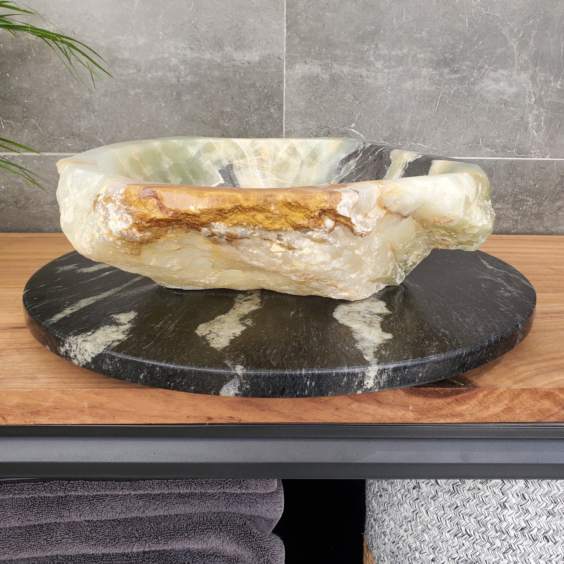 S31_21 Onyx Stone Vessel Bathroom Sink - 19 x 15 inch