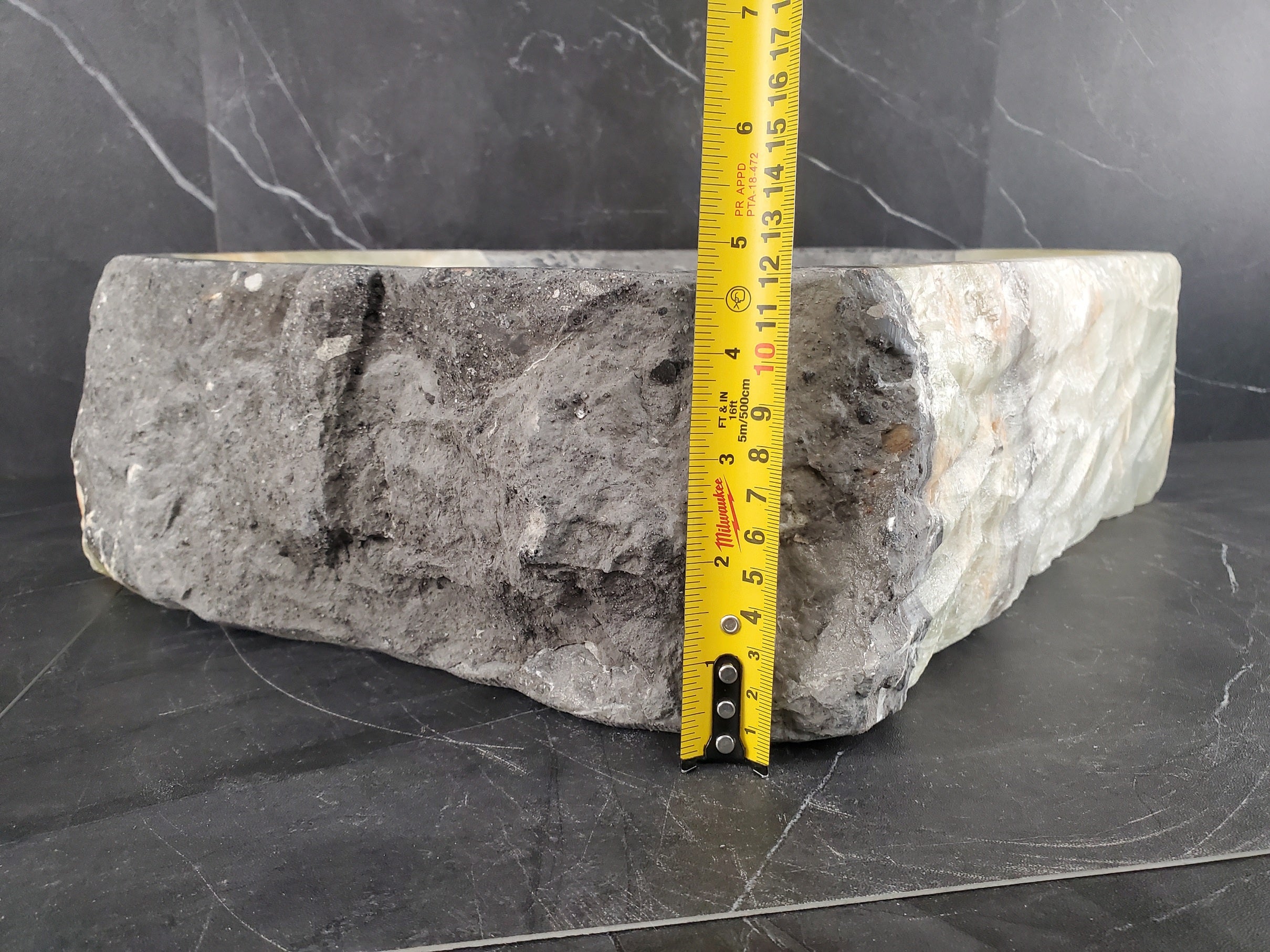 S26_11 Onyx Stone Vessel Bathroom Sink - 18 x 11 inch