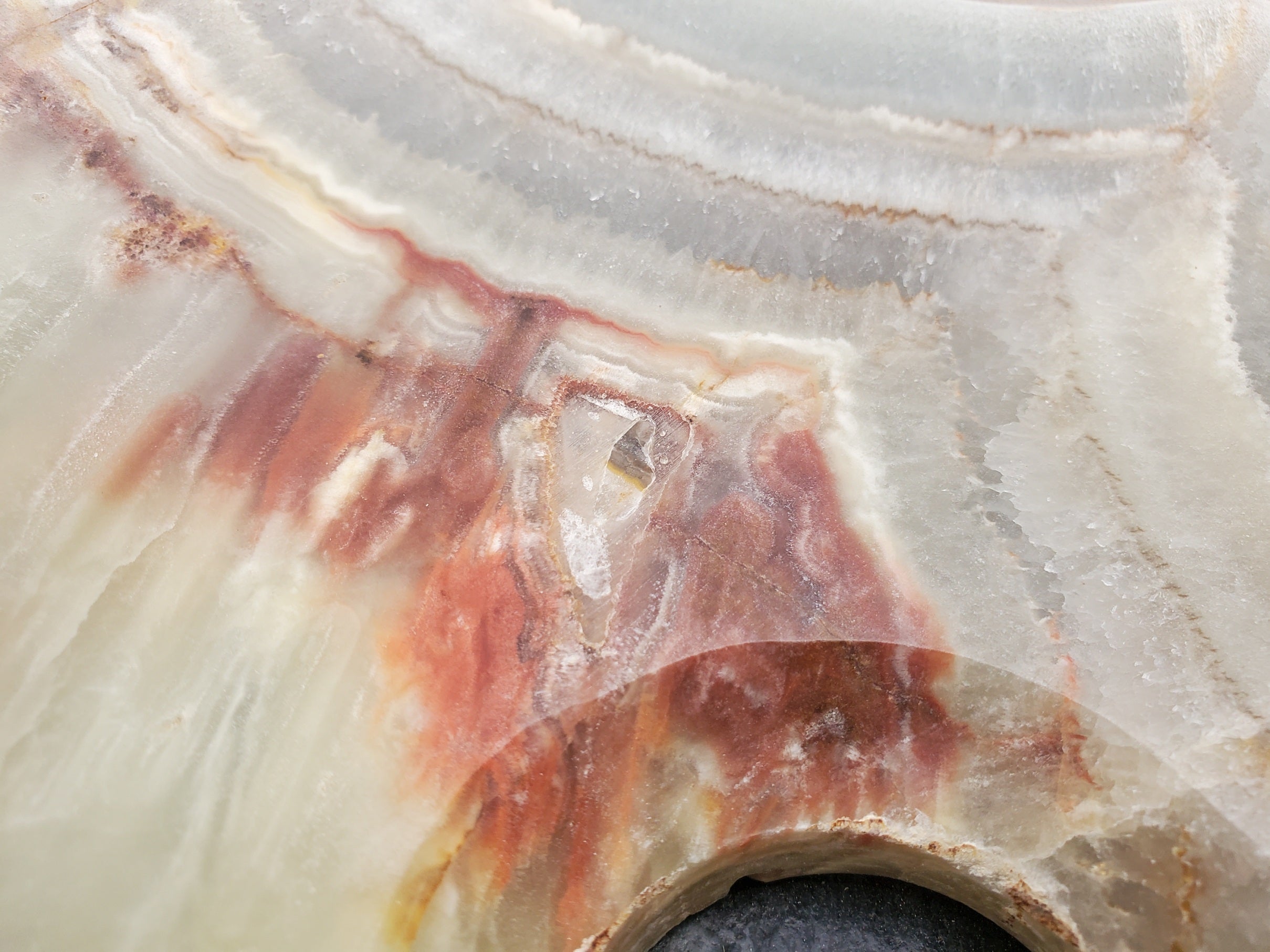 S31_16 Onyx Stone Vessel Bathroom Sink - Round