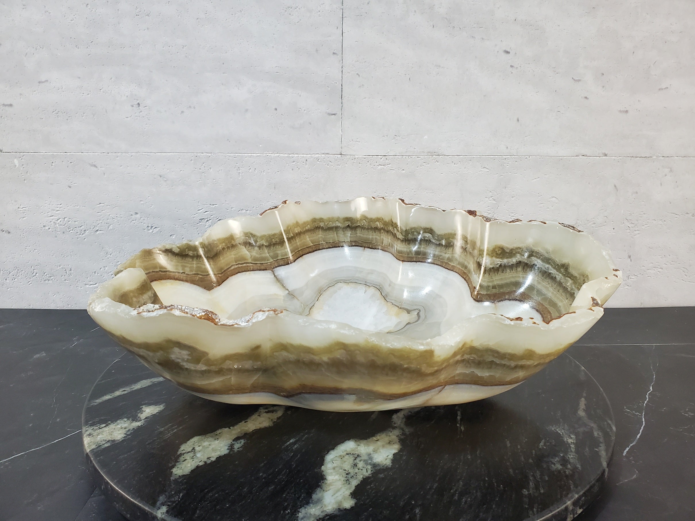 S27_20 Onyx Stone Bathroom Vessel Sink - 19 x 16 inch