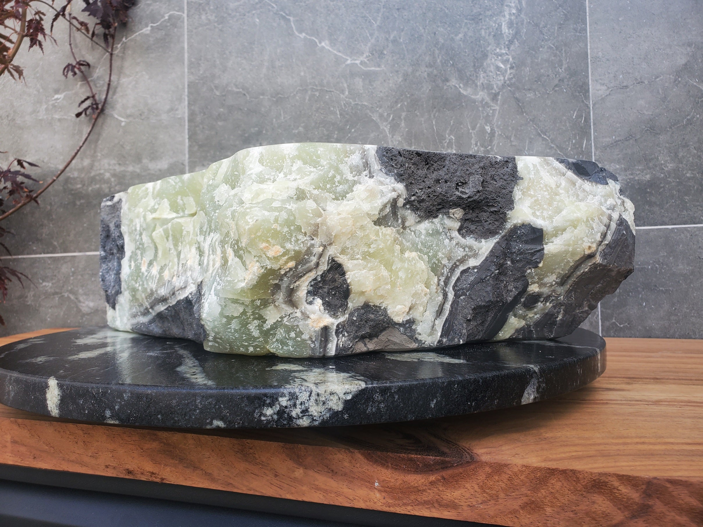 S30_21 Onyx Stone Vessel Bathroom Sink - 16.5 x 11 inch