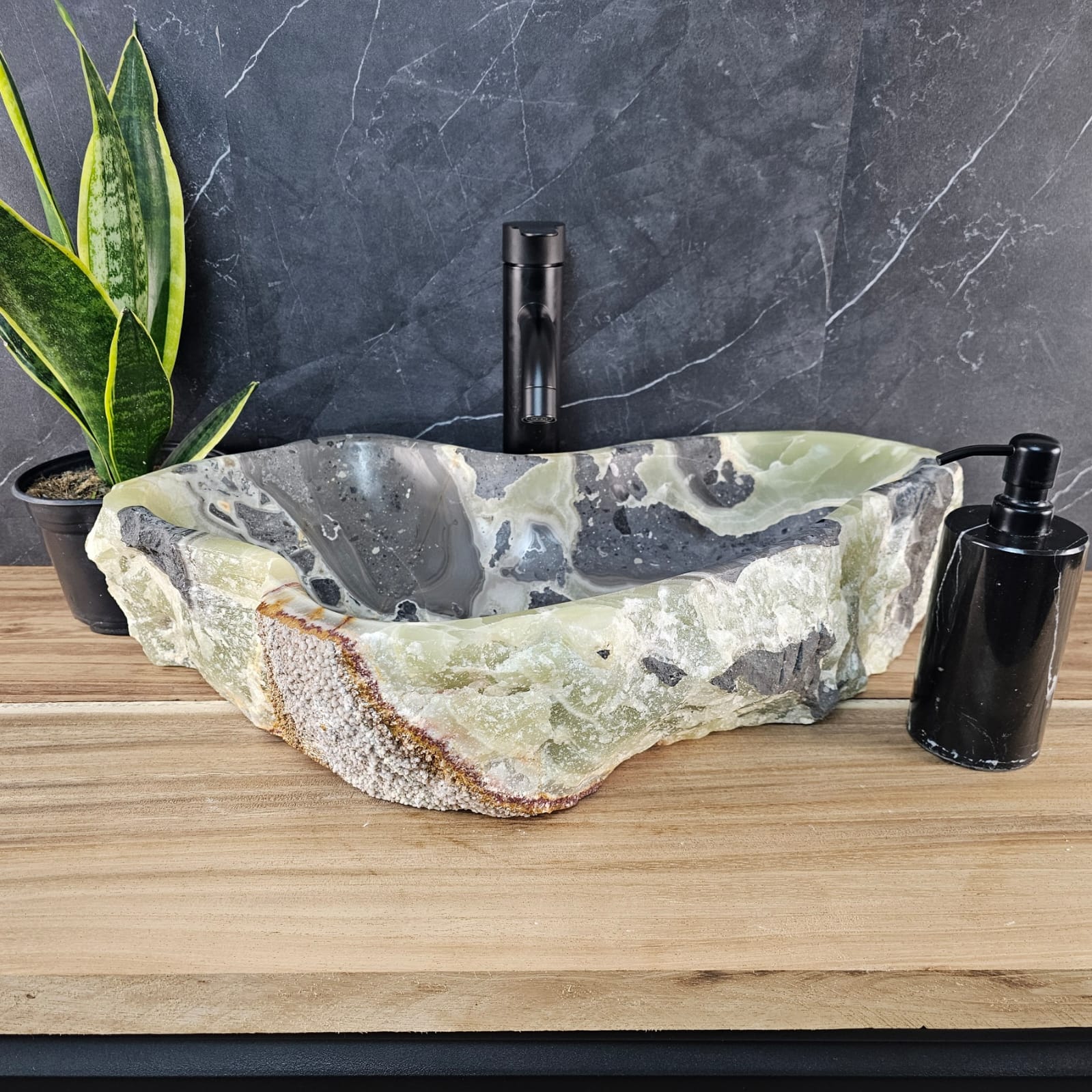 S29_01 Onyx Stone Vessel Bathroom Sink