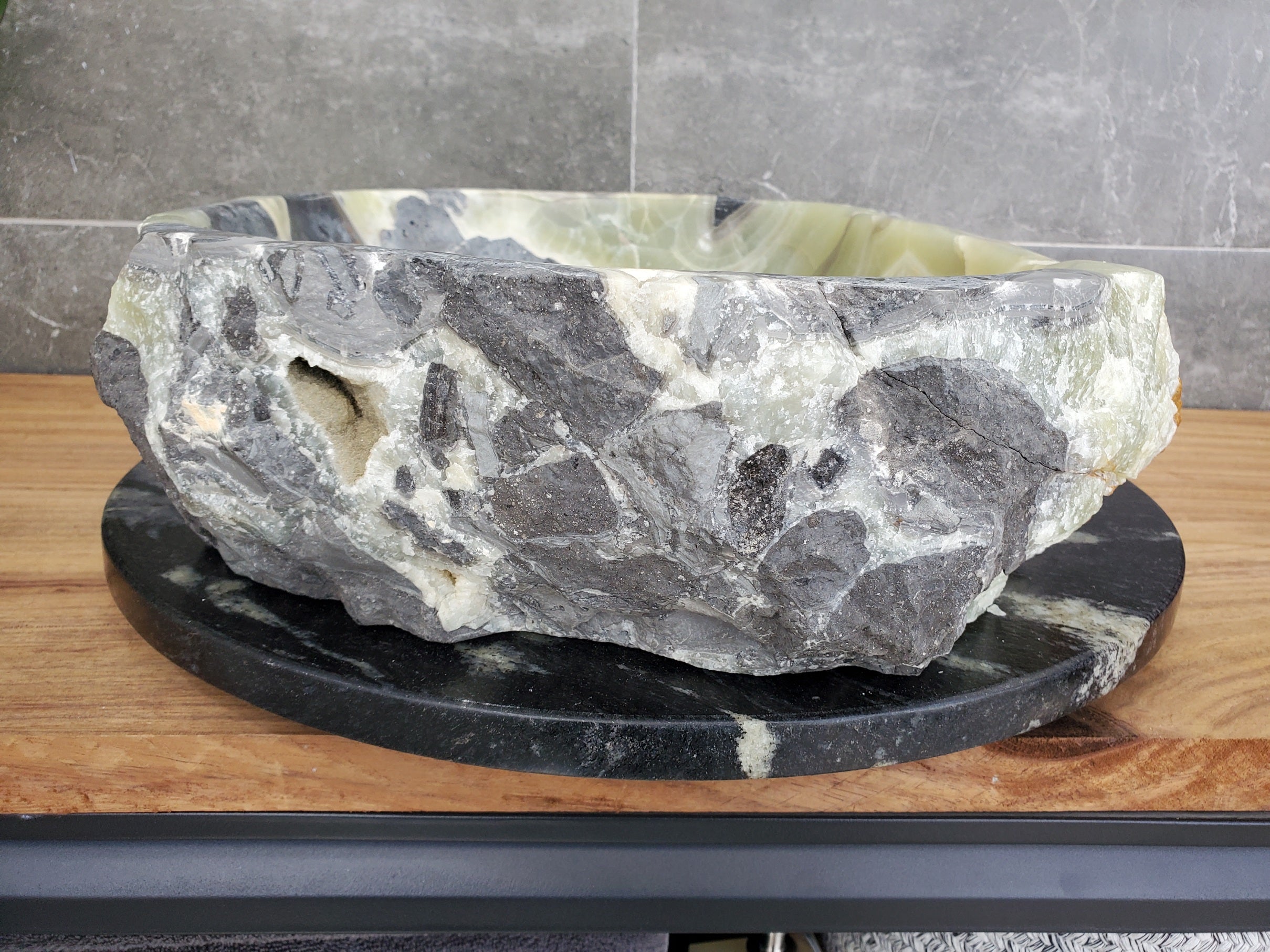 S31_14 Onyx Stone Vessel Bathroom Sink - 20 x 15 inch