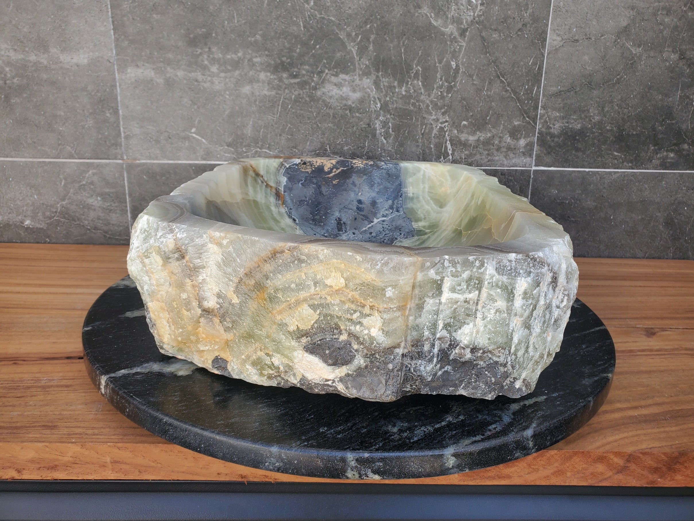S29_32 Onyx Stone Vessel Bathroom Sink