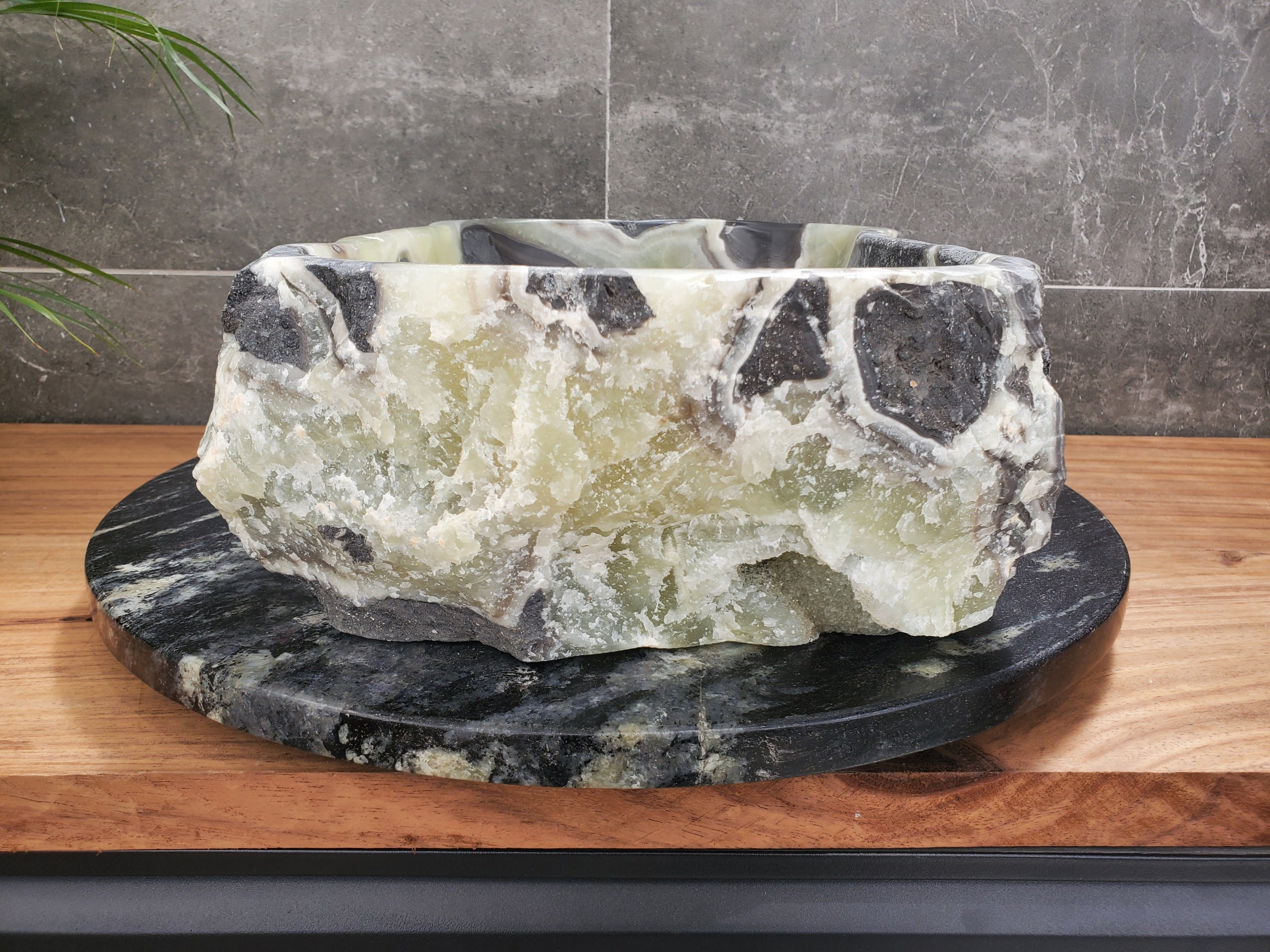 S31_24 Onyx Stone Vessel Bathroom Sink - 17 x 11 inch