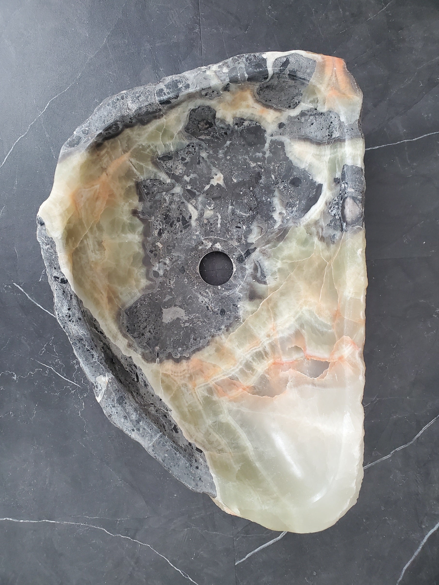 S26_08 Onyx Stone Vessel Bathroom Sink - 18.5 x 12.5 inch