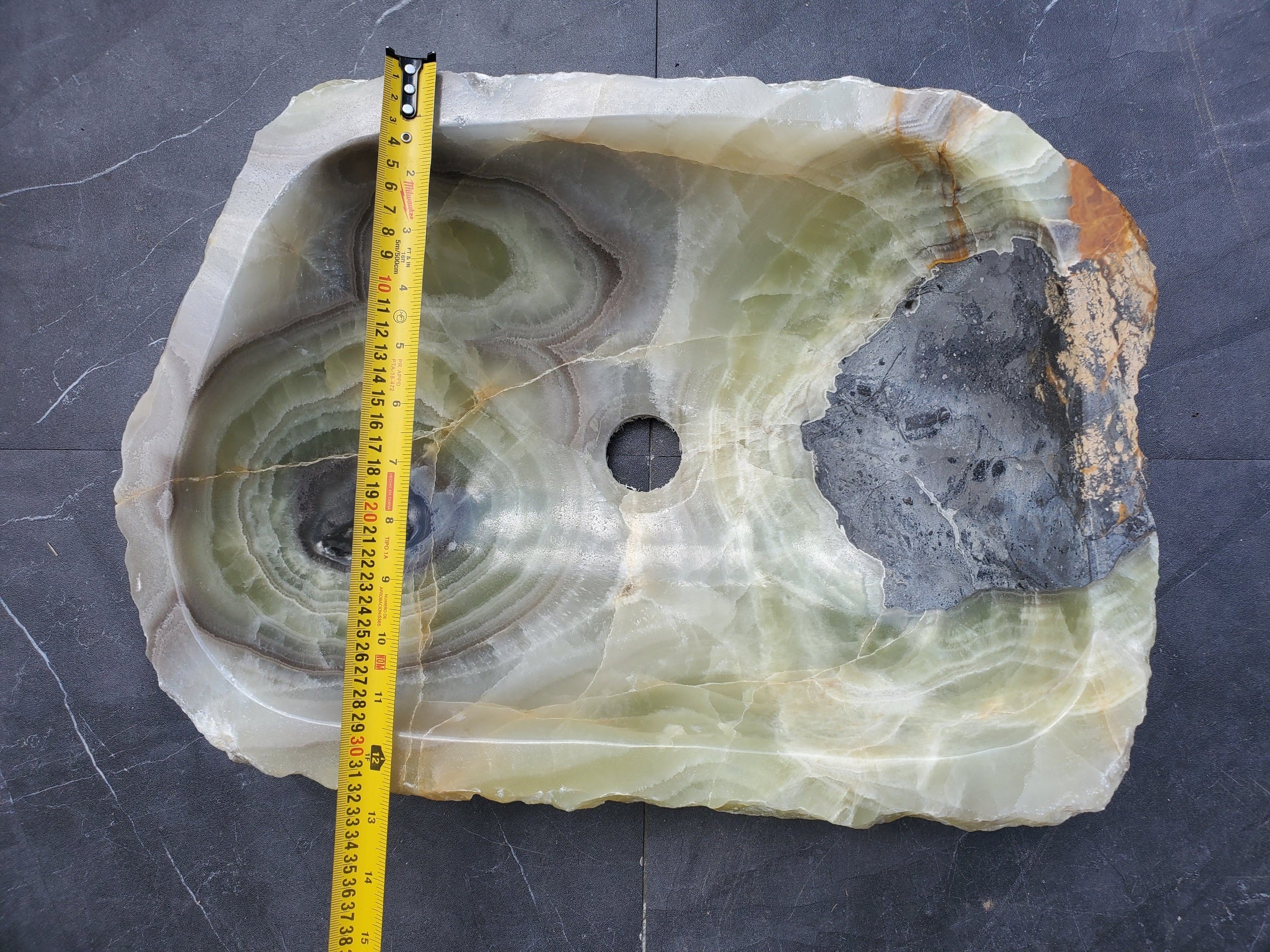 S29_32 Onyx Stone Vessel Bathroom Sink