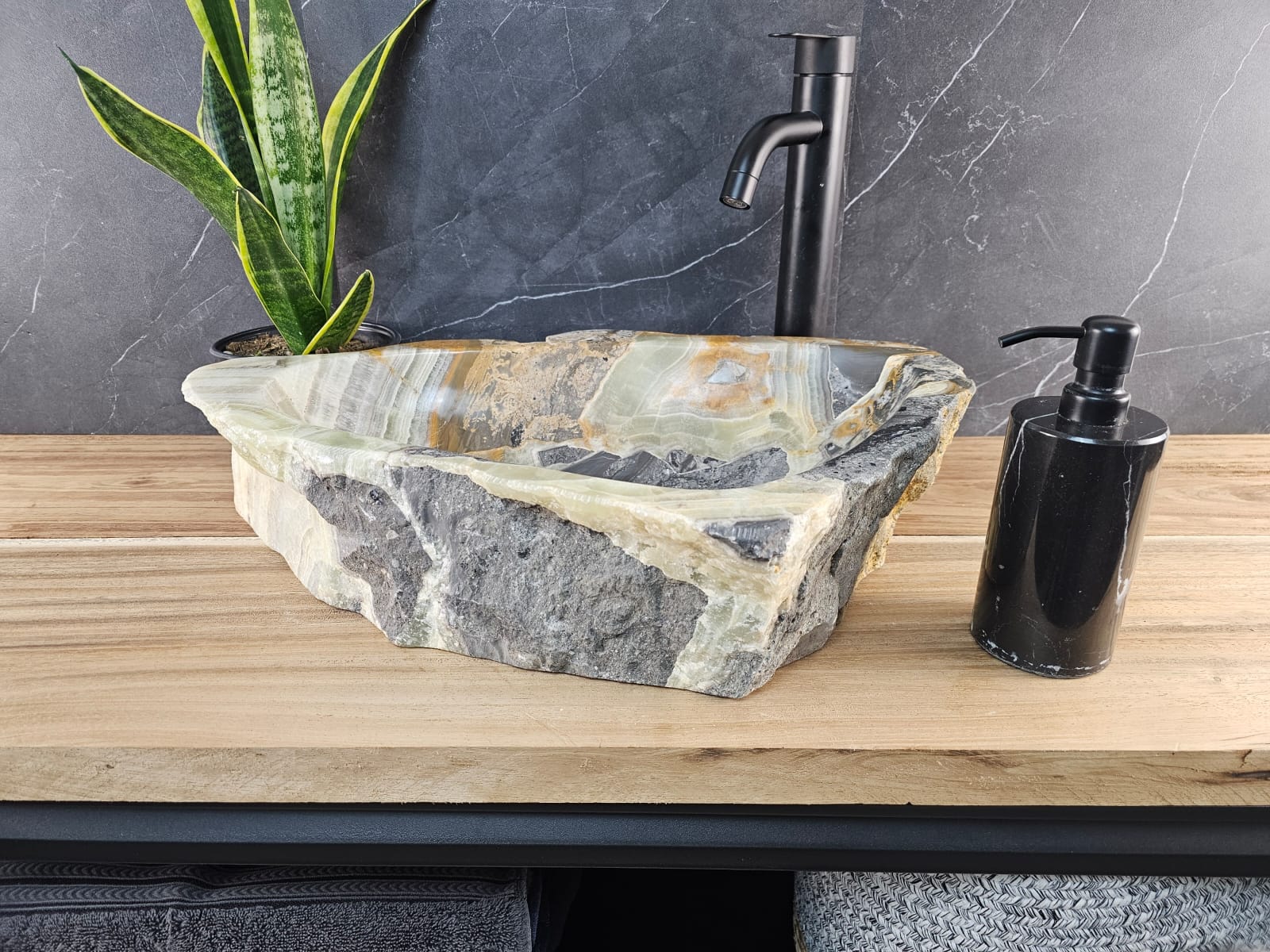 S29_04 Onyx Stone Vessel Bathroom Sink