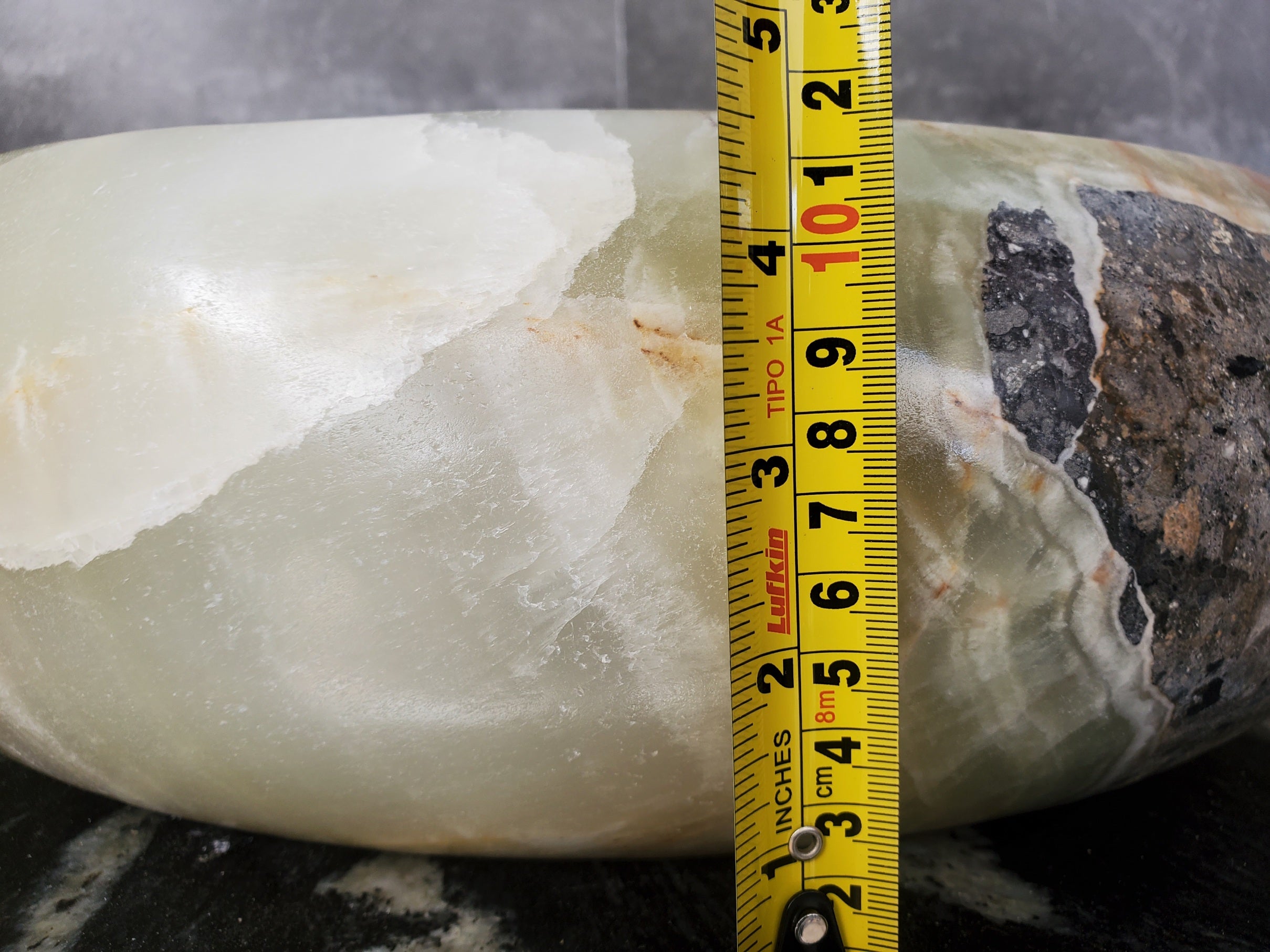 S31_16 Onyx Stone Vessel Bathroom Sink - Round