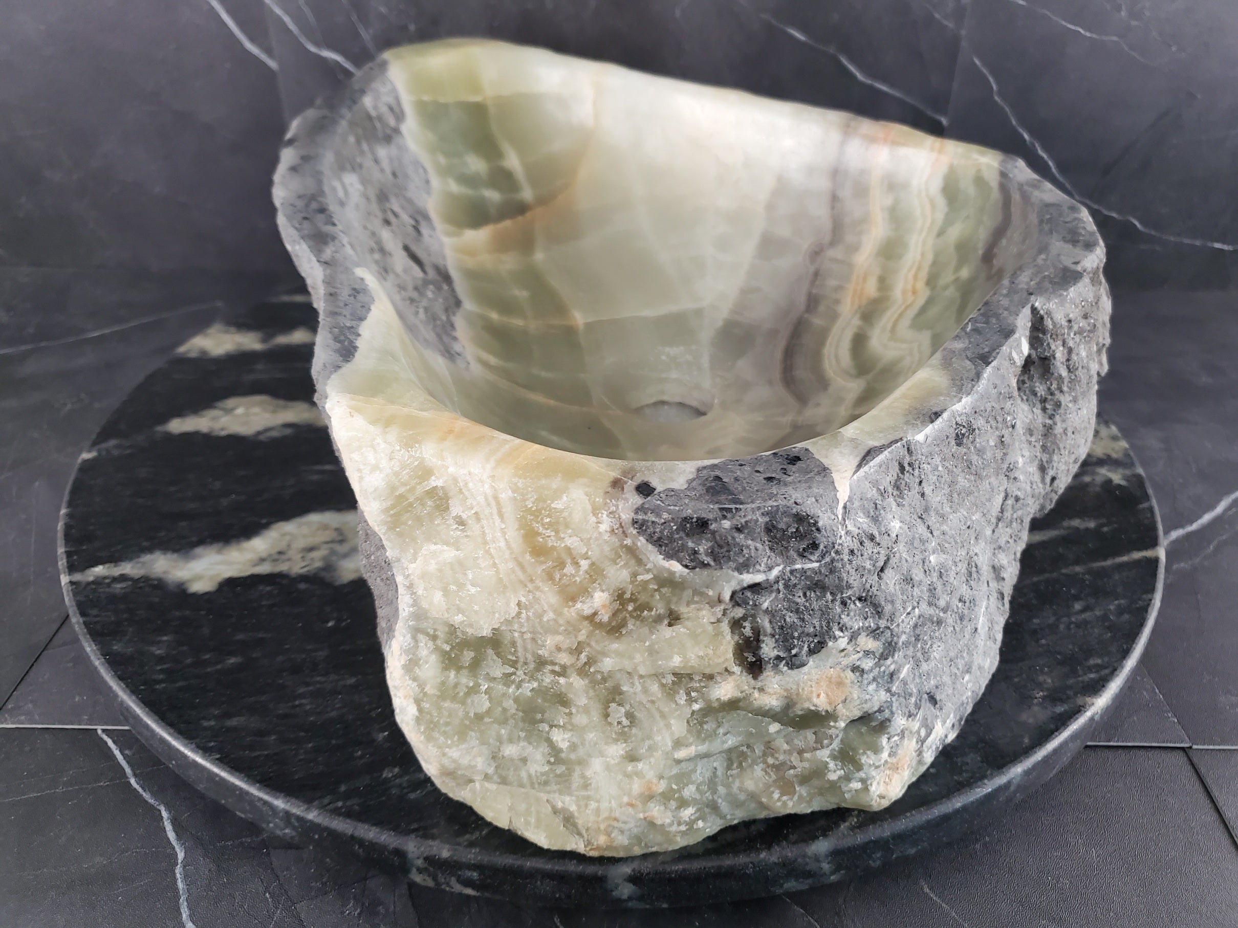 S26_11 Onyx Stone Vessel Bathroom Sink - 18 x 11 inch