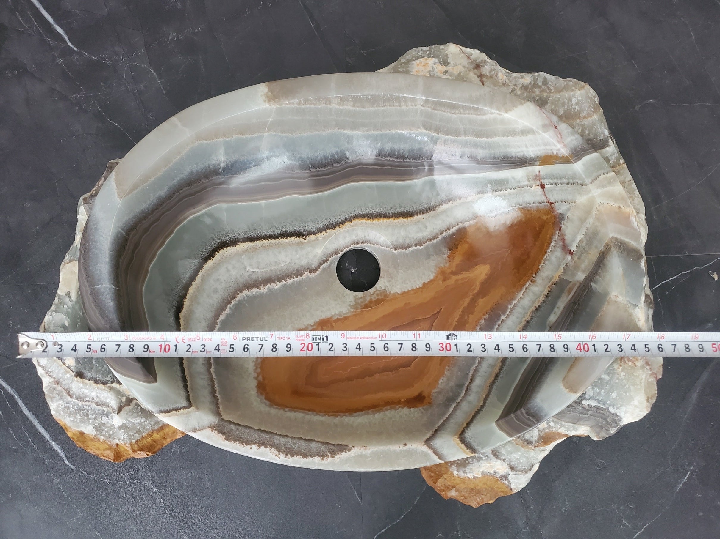 S28_12 Onyx Stone Vessel Bathroom Sink