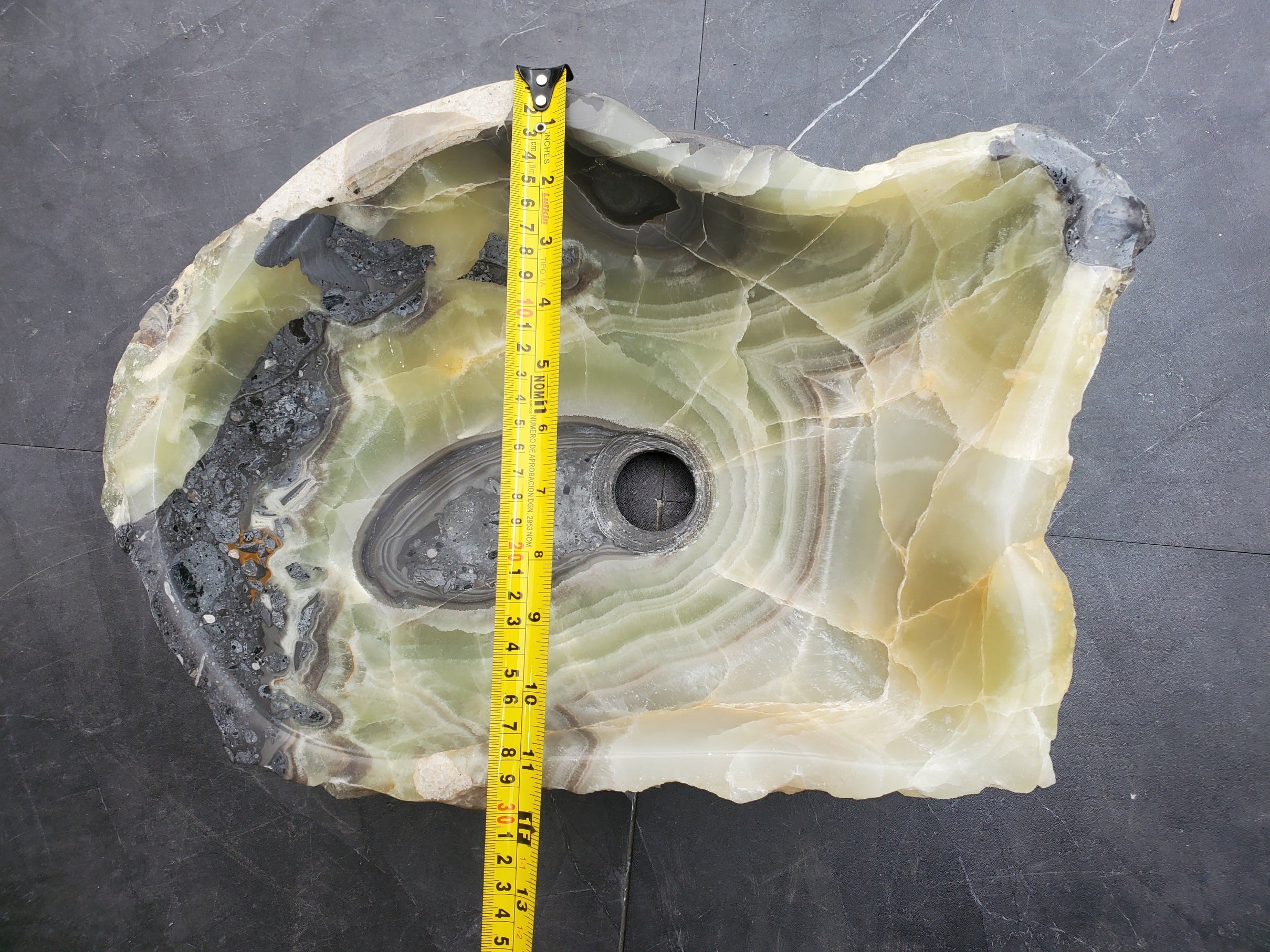 S31_25 Onyx Stone Vessel Bathroom Sink - 16 x 11.5 inch