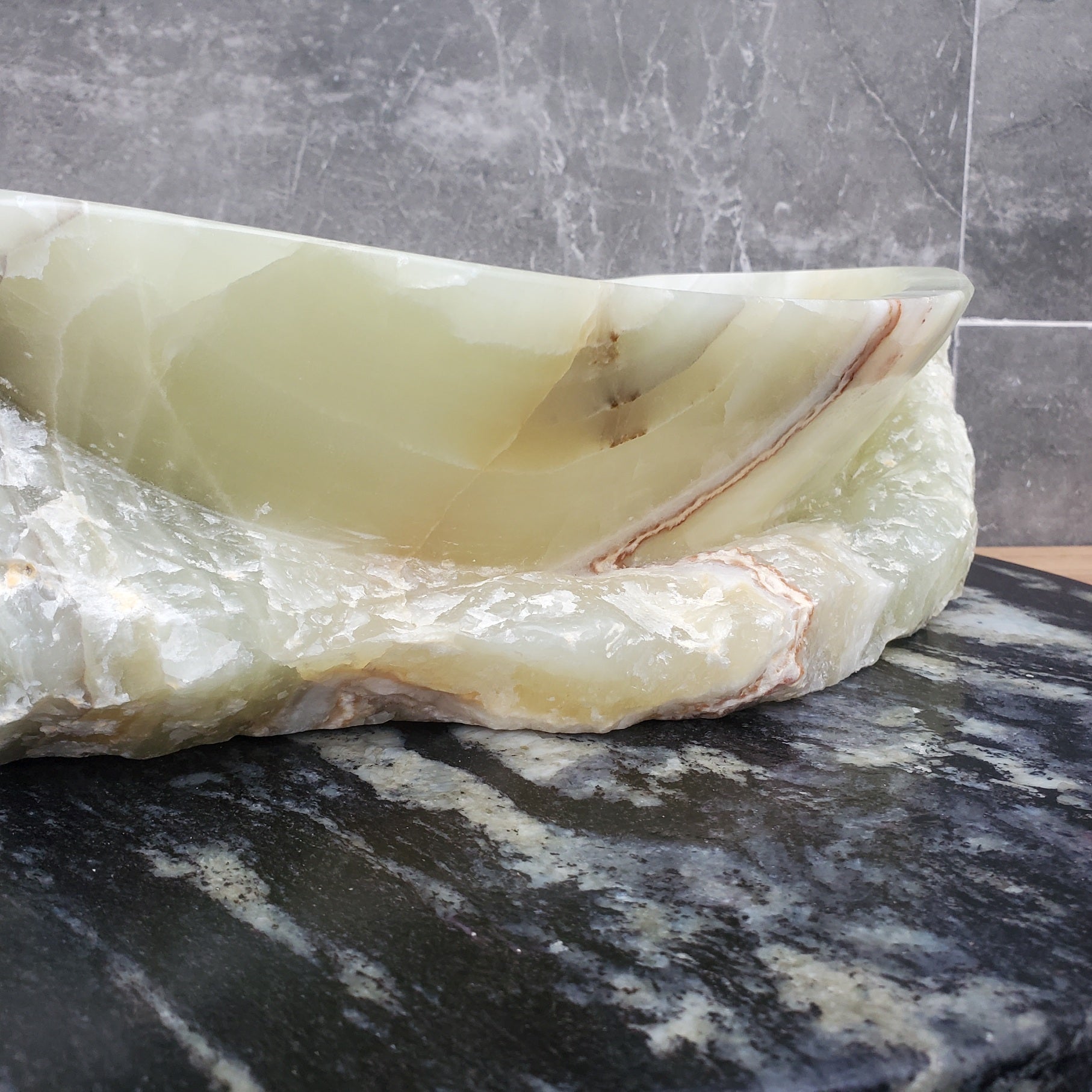 S30_04 Onyx Stone Vessel Bathroom Sink - 16 x 12.5 inch