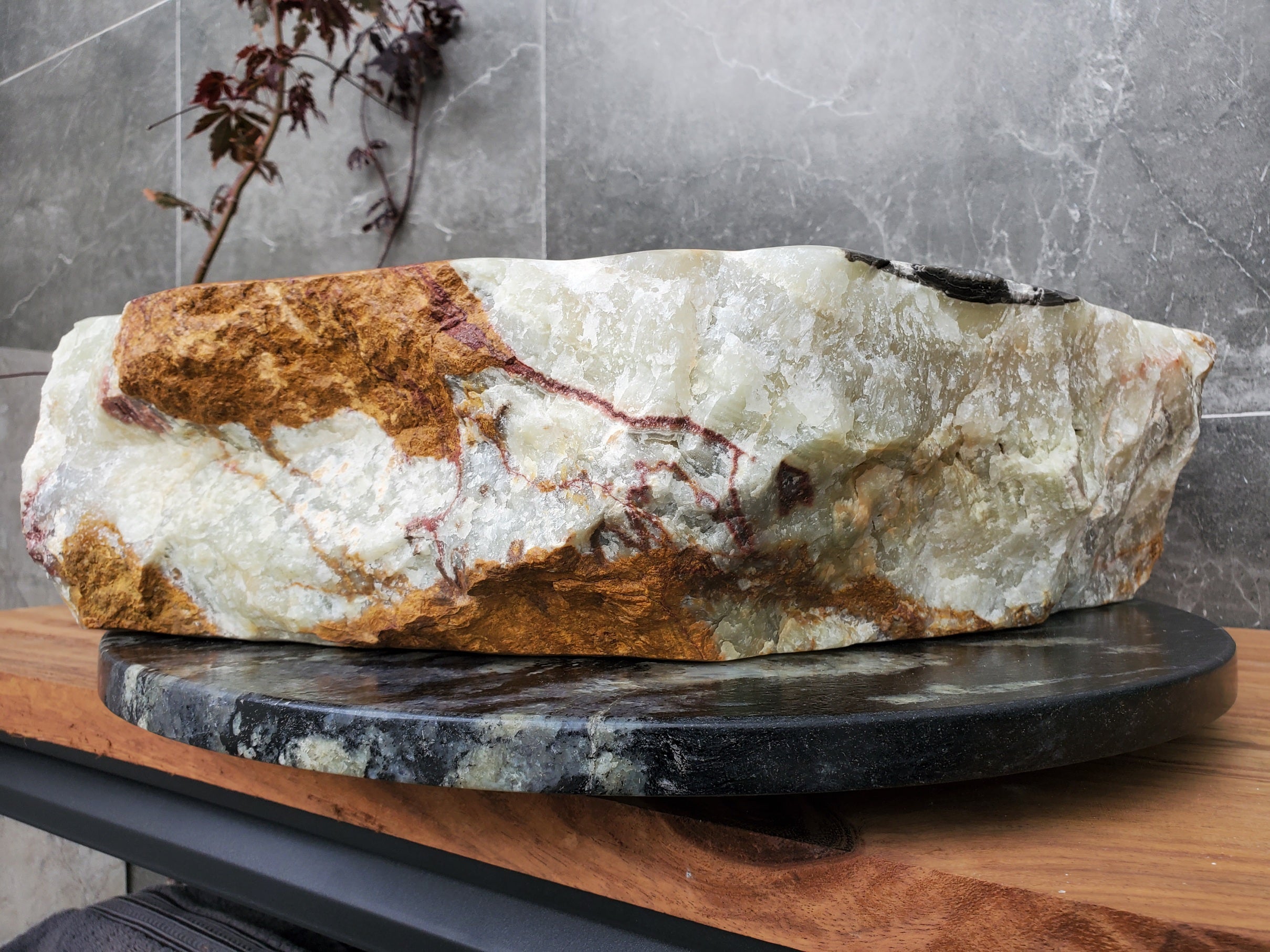 S30_28 Onyx Stone Vessel Bathroom Sink - 21 x 17 inch