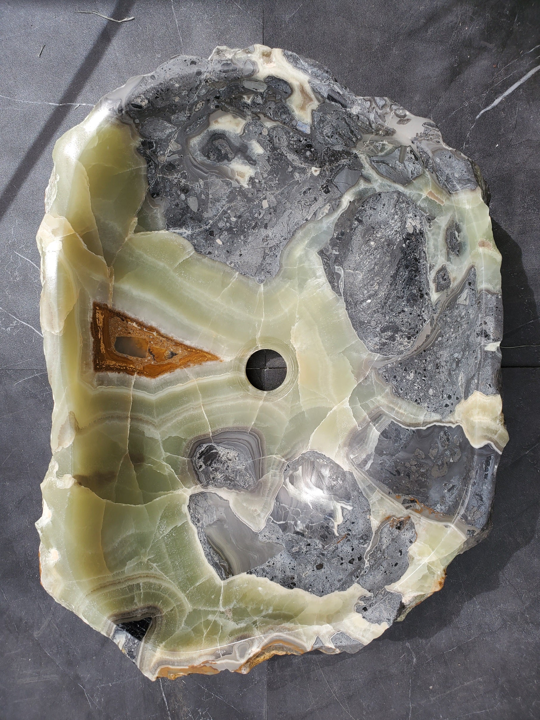 S31_14 Onyx Stone Vessel Bathroom Sink - 20 x 15 inch
