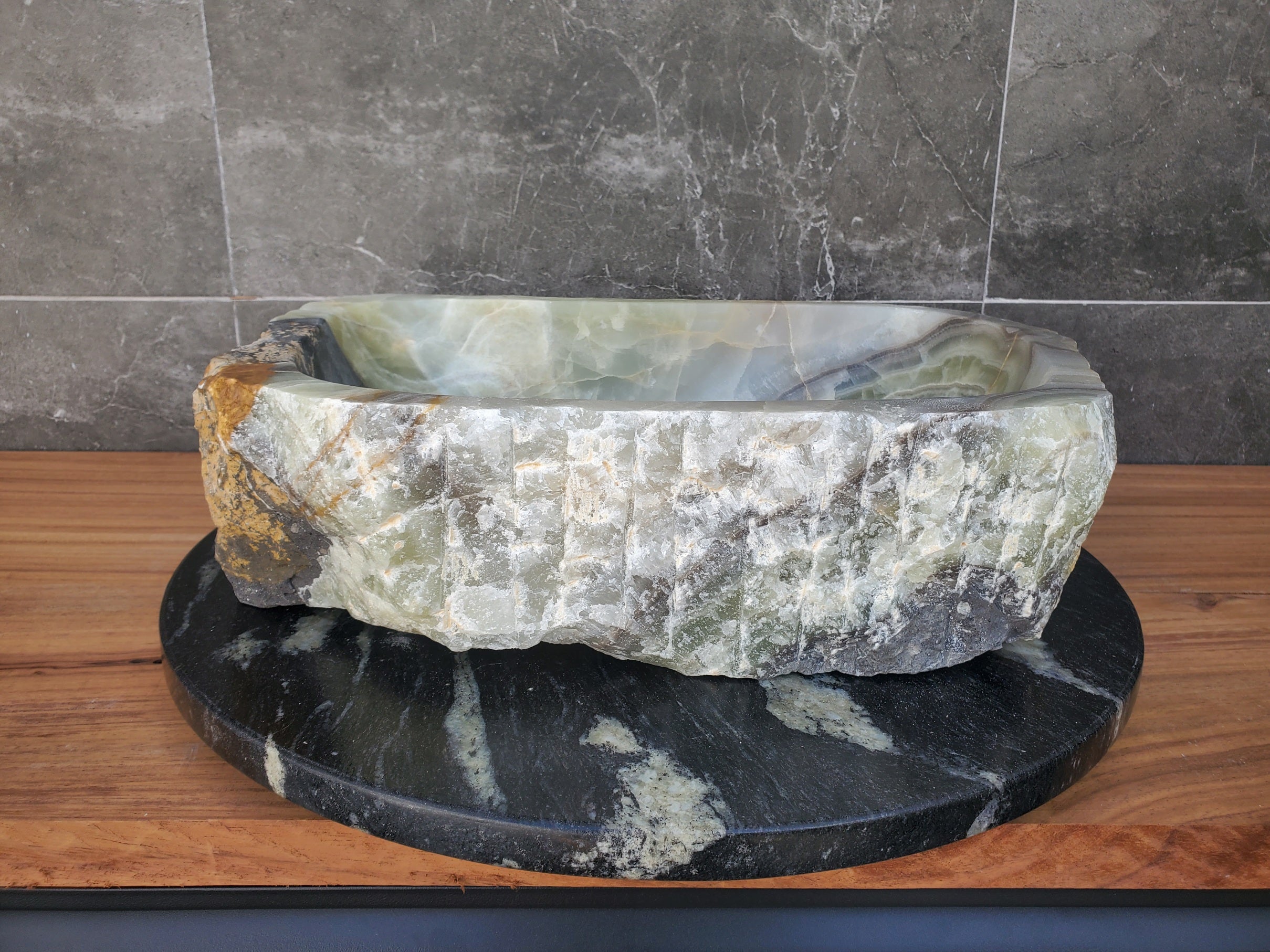S29_32 Onyx Stone Vessel Bathroom Sink