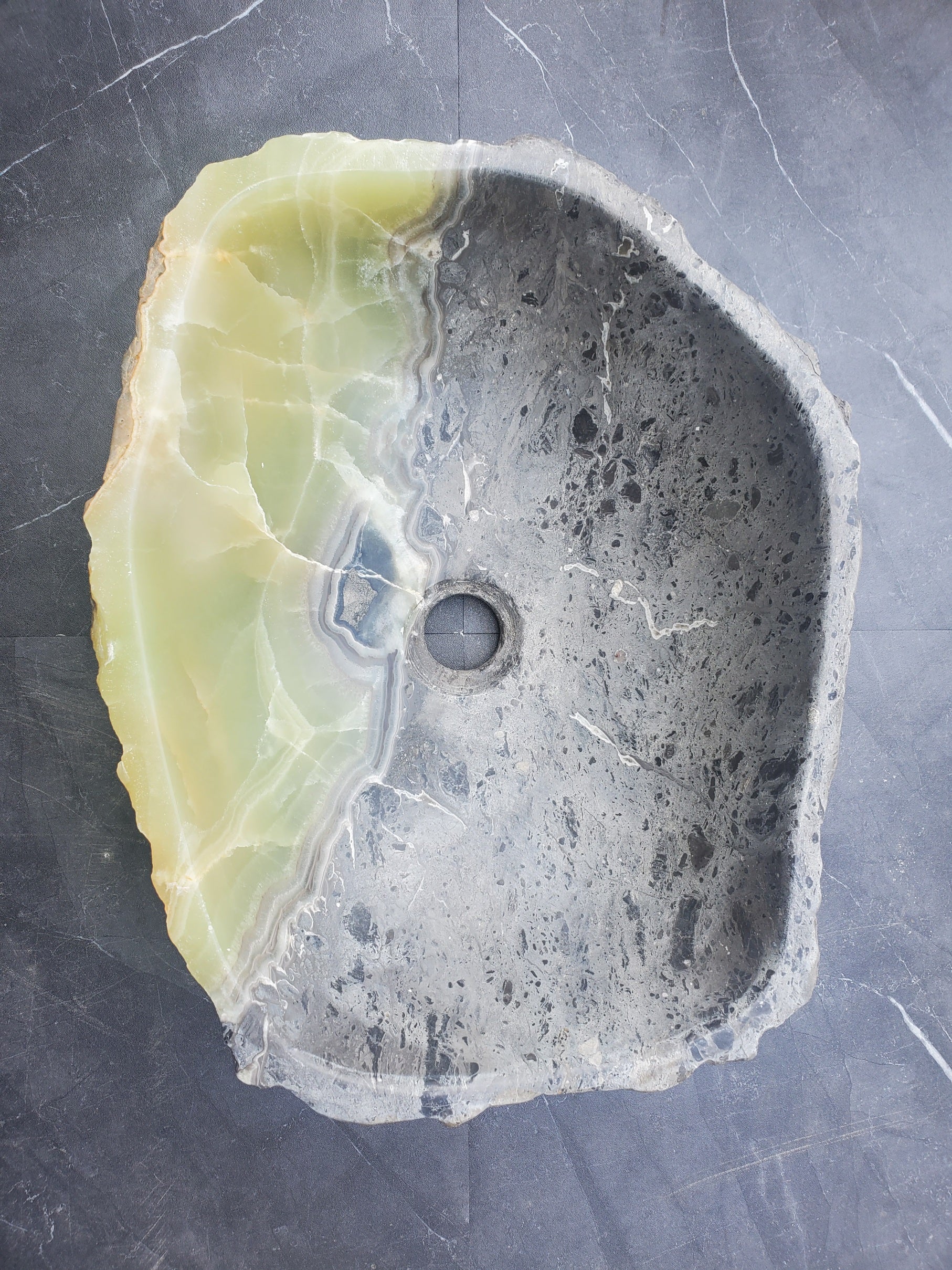 S30_20 Onyx Stone Vessel Bathroom Sink - 16.5 x 13 inch
