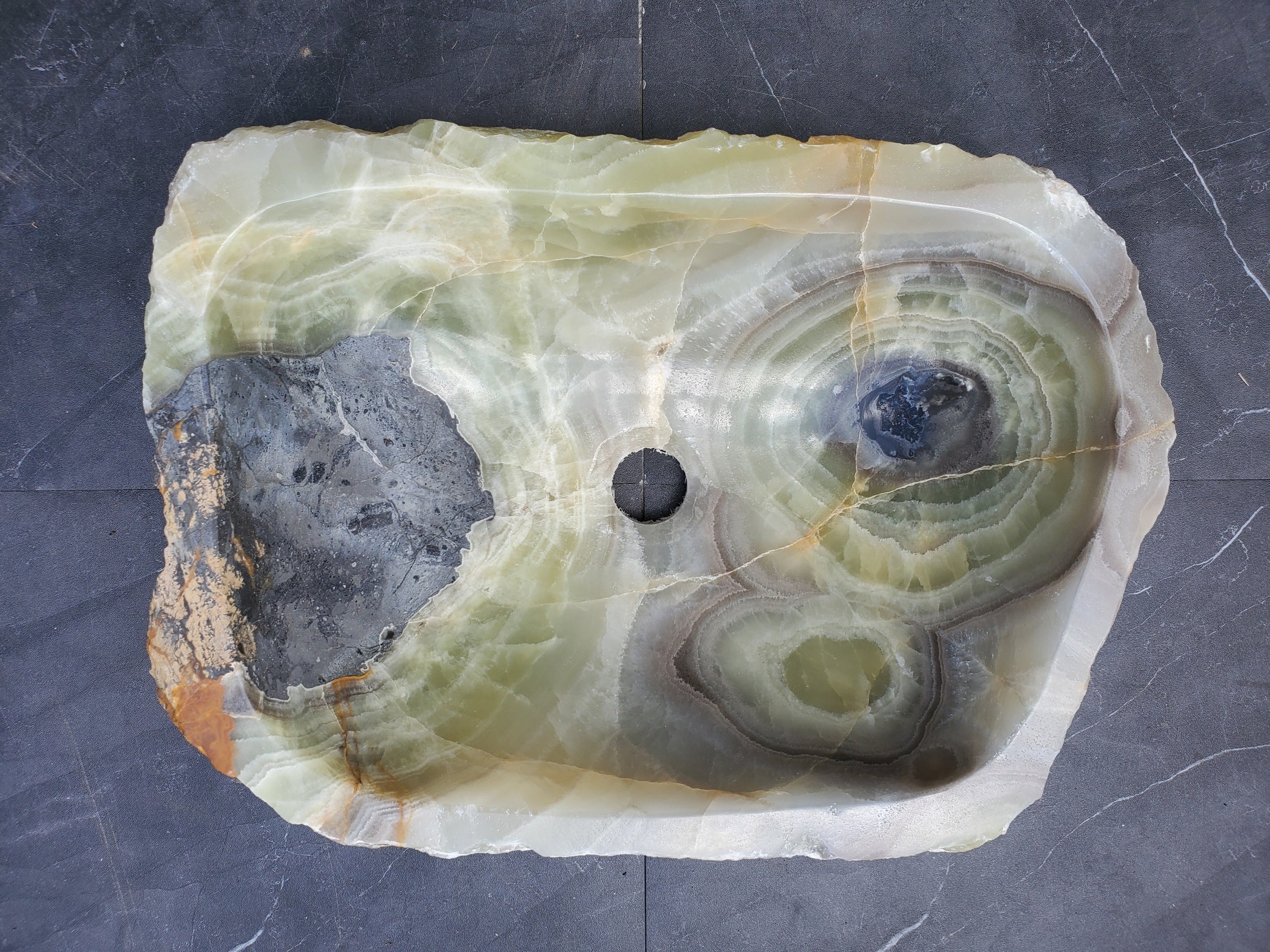 S29_32 Onyx Stone Vessel Bathroom Sink