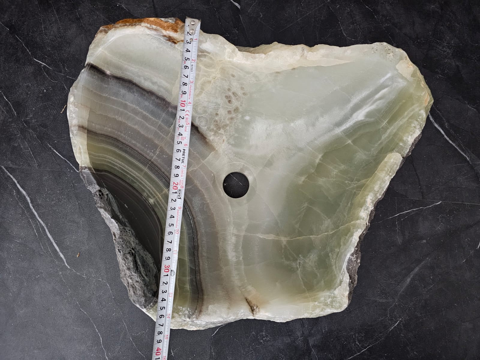 S29_03 Onyx Stone Vessel Bathroom Sink - 18 x 14.5 inch