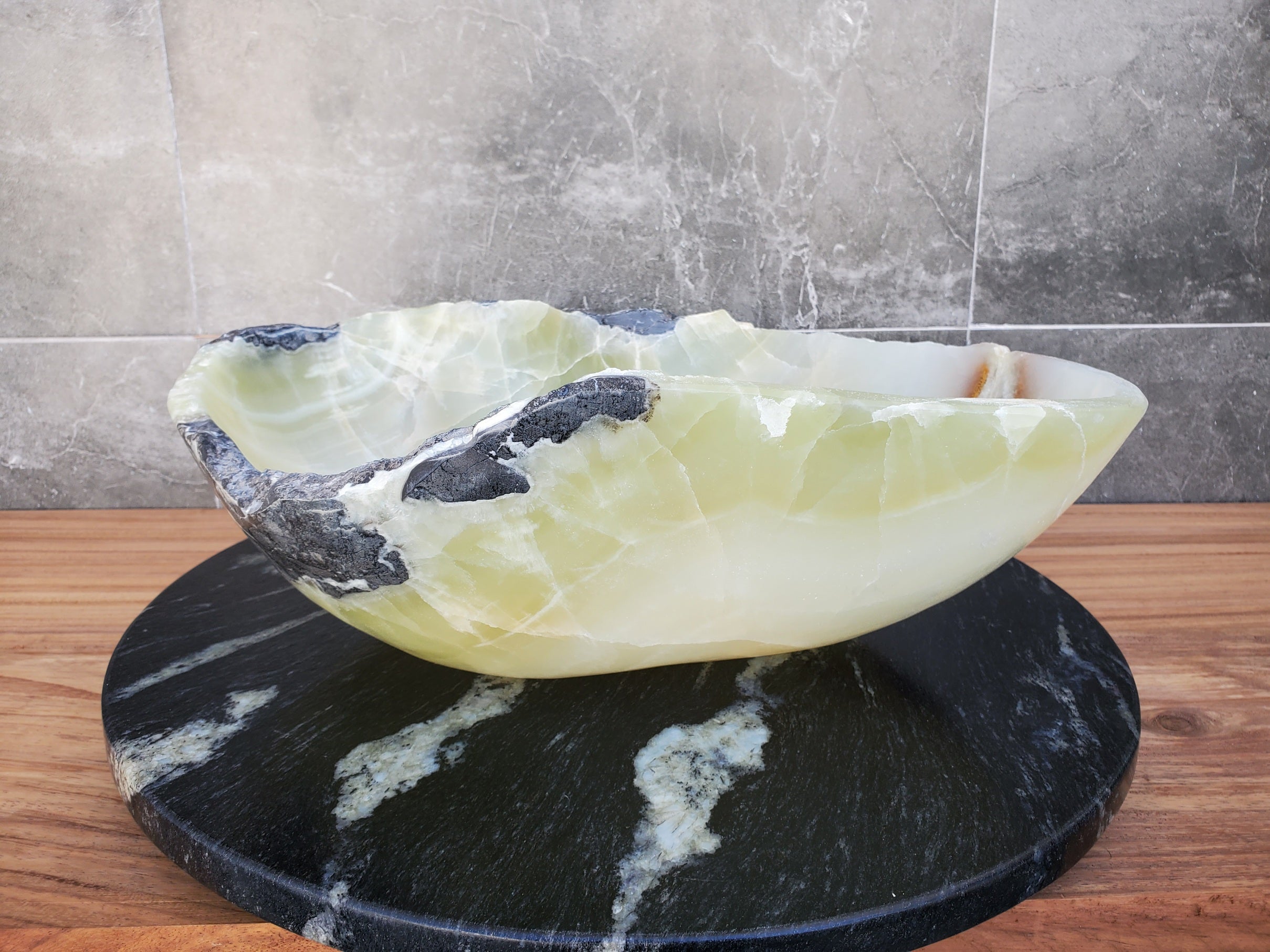 S29_19 Onyx Stone Vessel Bathroom Sink - 18 x 15 inch