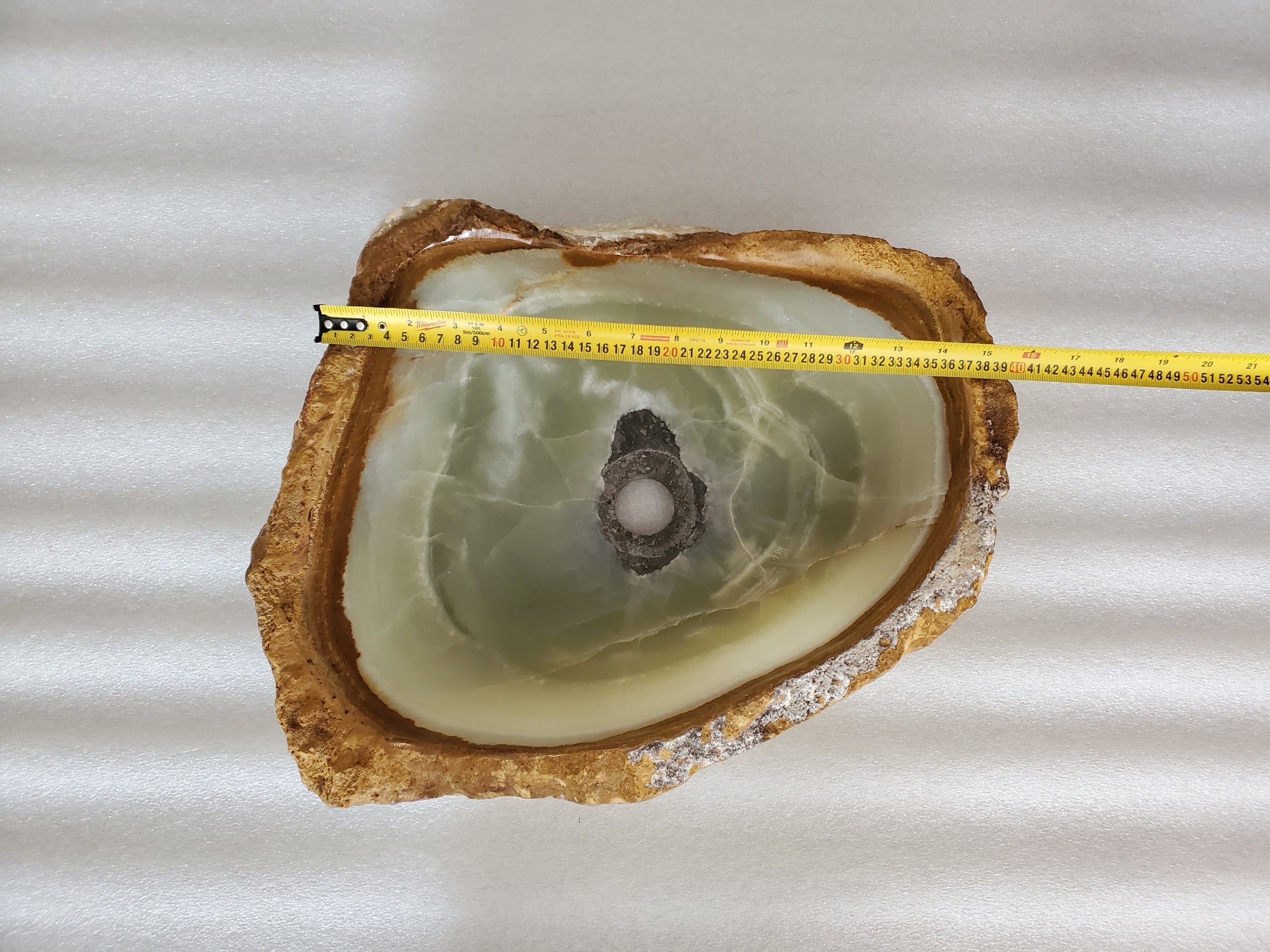 S23_30 Onyx Stone Vessel Bathroom Sink - 15 x 13 inch