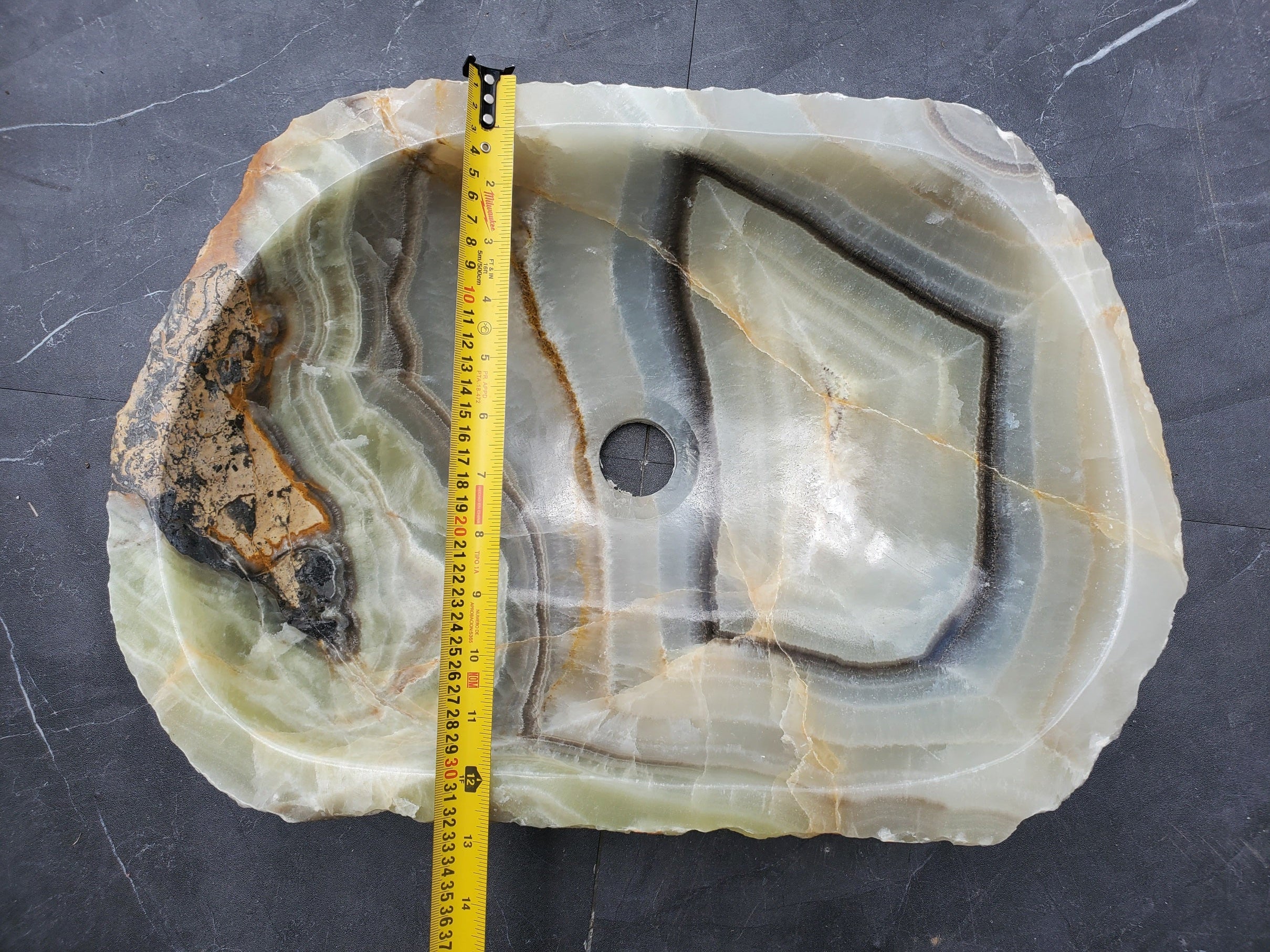S29_33 Onyx Stone Vessel Bathroom Sink