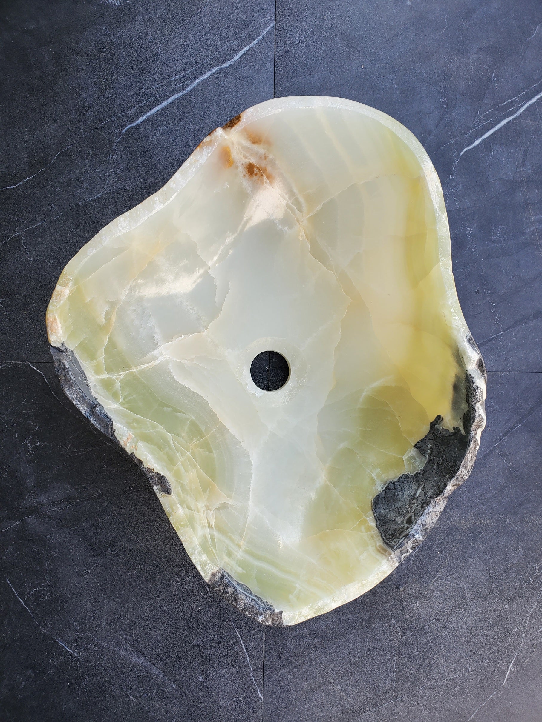 S29_19 Onyx Stone Vessel Bathroom Sink - 18 x 15 inch